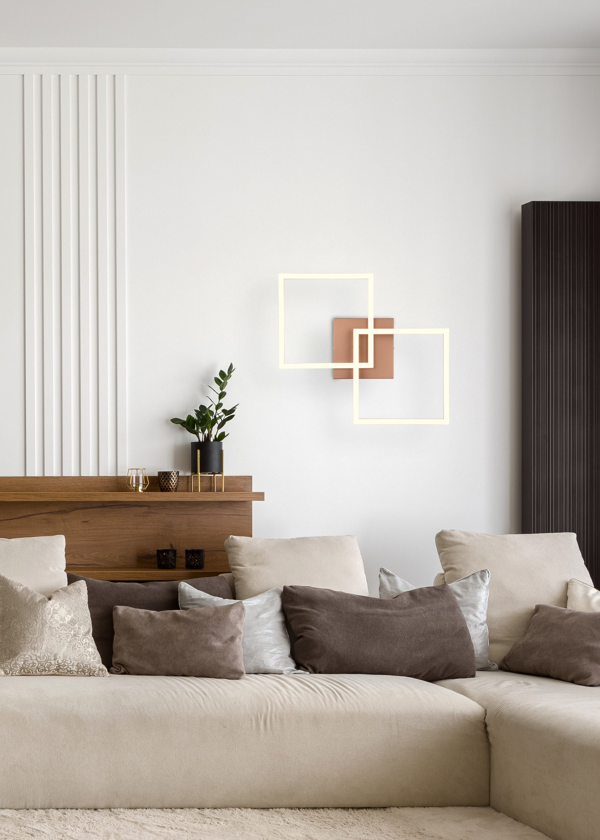 my home LED Deckenleuchte ANTJE, Deckenlampe, schwenkbare LED-Rechtecke, LED fest integriert, Warmweiß, Wand- und Deckenmontage möglich