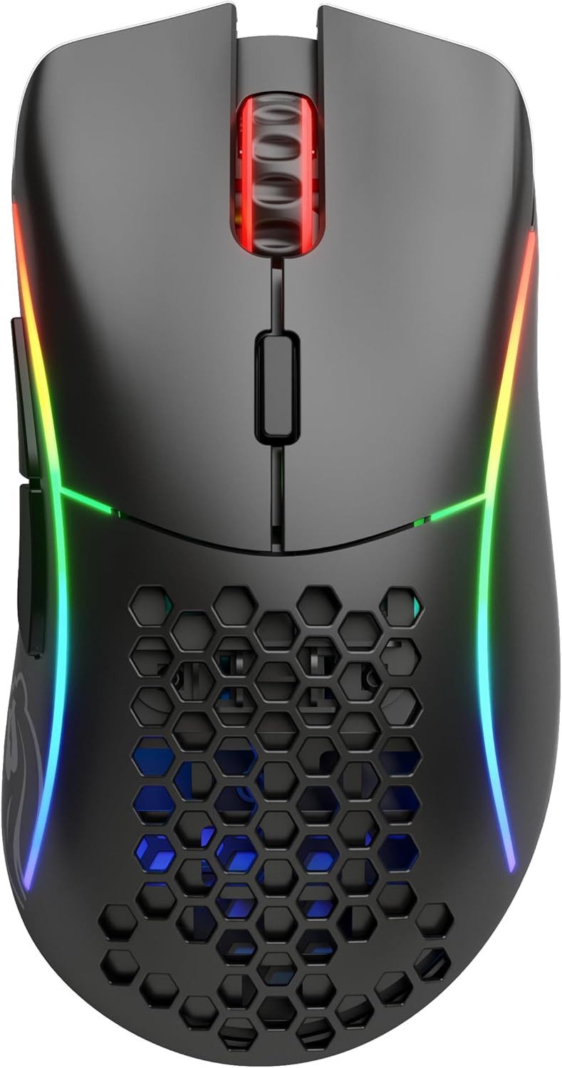 GLORIOUS Glorious Gaming Model D Wireless Gaming Maus Ultraleicht 69g Gaming-Maus (USB oder kabellos (2.40GHz), gelochte Oberfläche (Wabenstruktur)