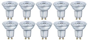 Osram LED Einbaustrahler GU10 Leuchtmittel Spot PAR16 Reflektor Lampe 35W Dimmbar 36° [10er], LED fest integriert, Kaltweiss, 230lm, 4000K, 25000 Std