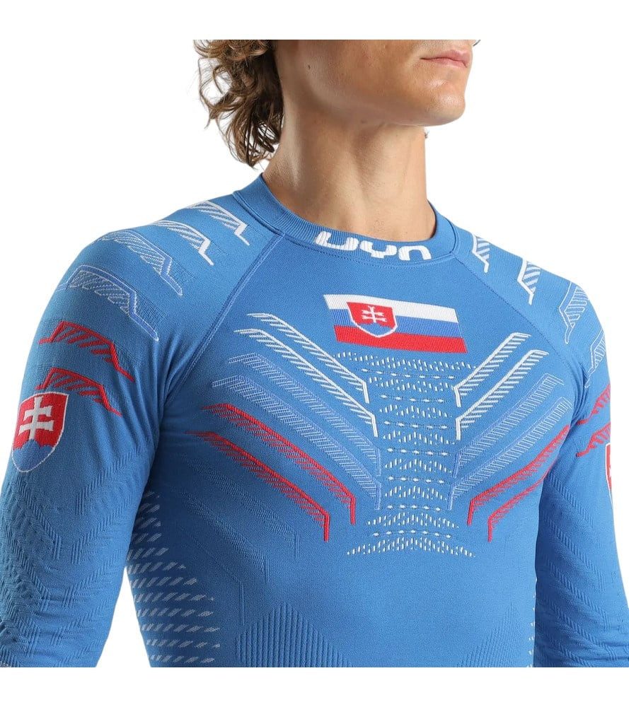 UYN Langarmshirt Natyon 3.0 Slowakei/Slovakia Turtle Neck enganliegend Unterwäsche blau