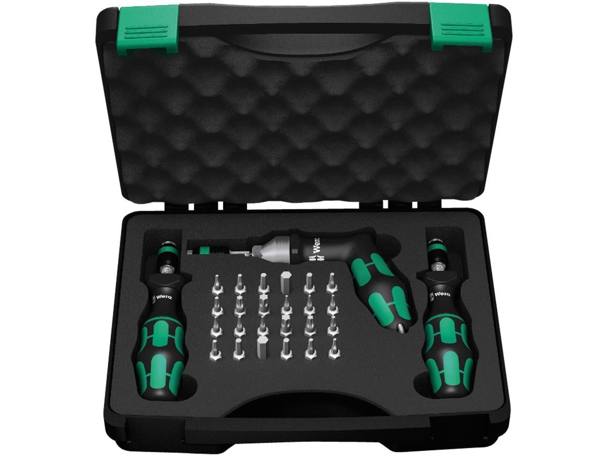 Wera Schraubendreher 7440/41/42 Kraftform, (Set, 27 St., Serie 7400 Kraftform), Bit-Sortiment im hochwertigen und stabilen Kunststoffkoffer