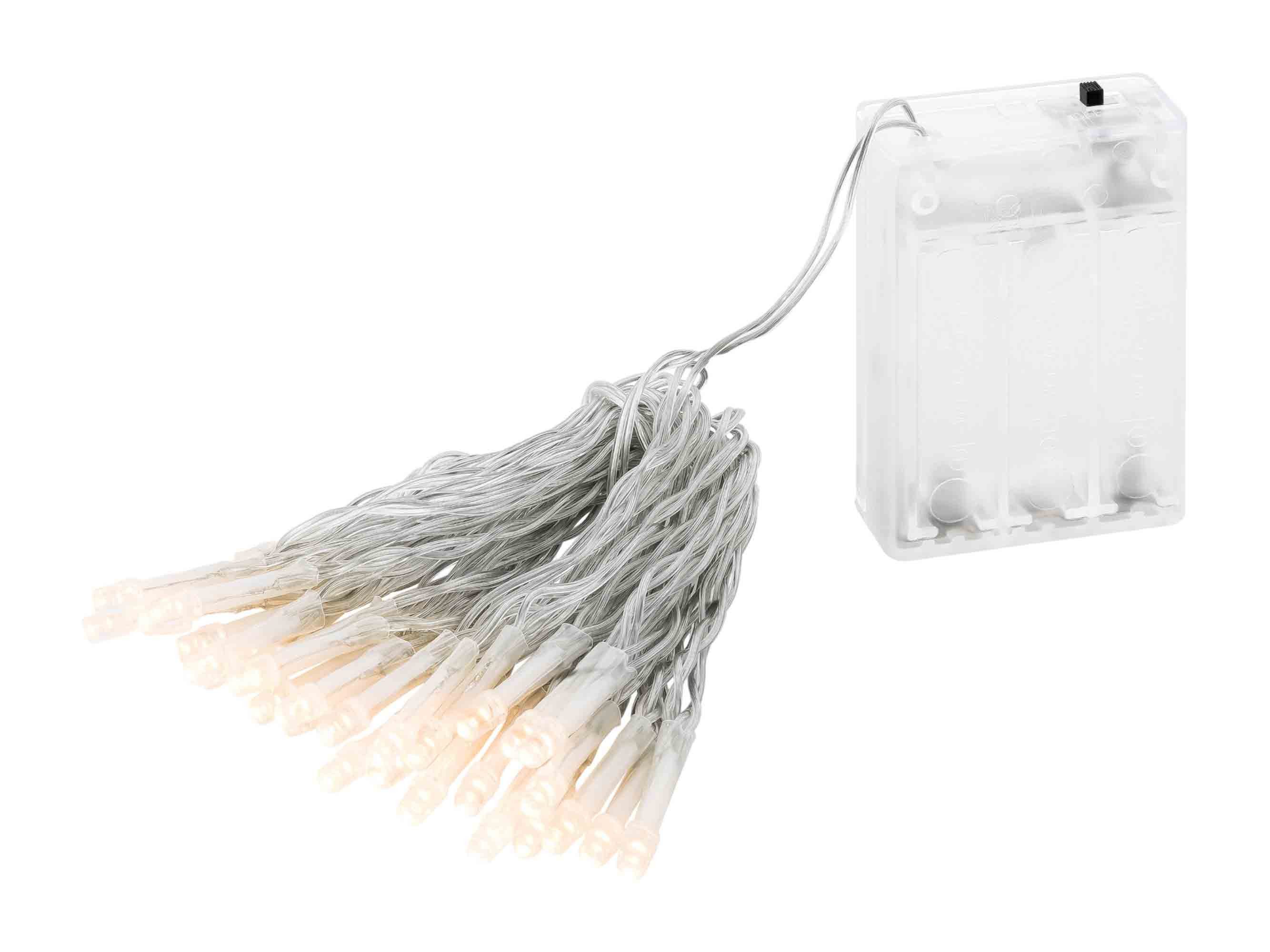 Linder Exclusiv GmbH LED-Lichterkette, Batterie 6/18h Timer 4,35m 30 LEDs warmweiß transparent