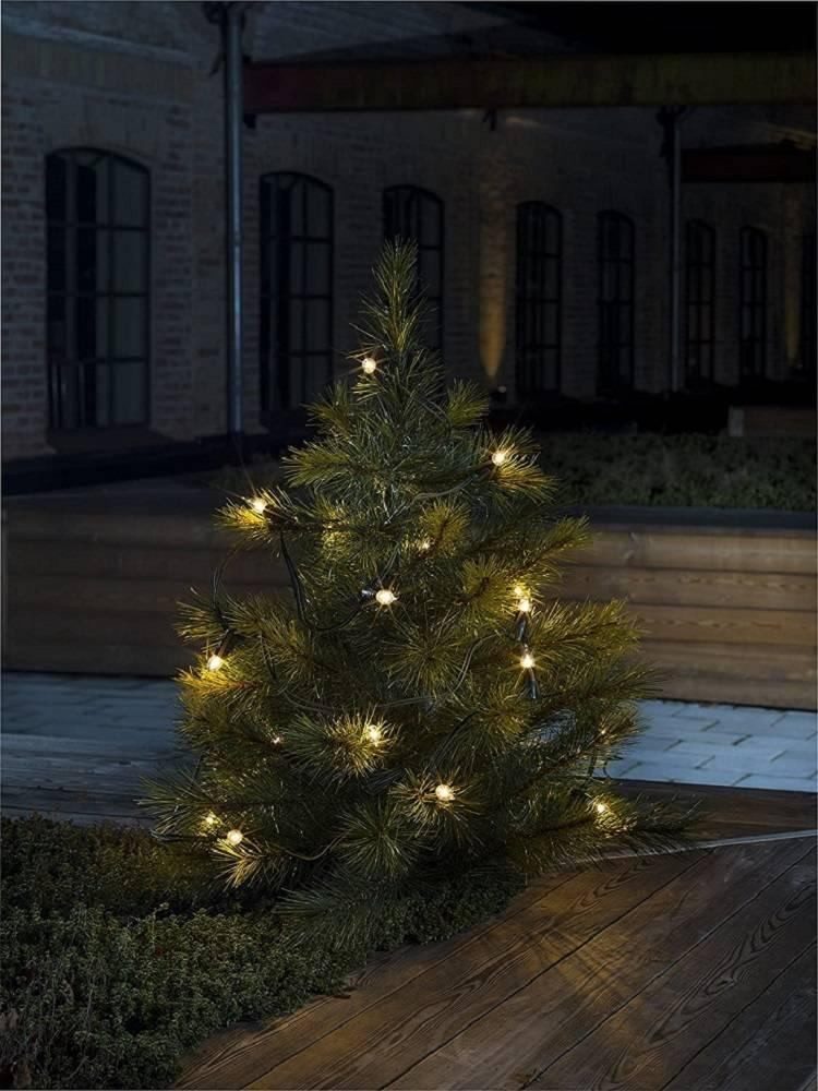 KONSTSMIDE Christbaumkerzen 1057-000 Baumkette Topbirnen gedrehte Spitze 20er warmweiß/grün aussen