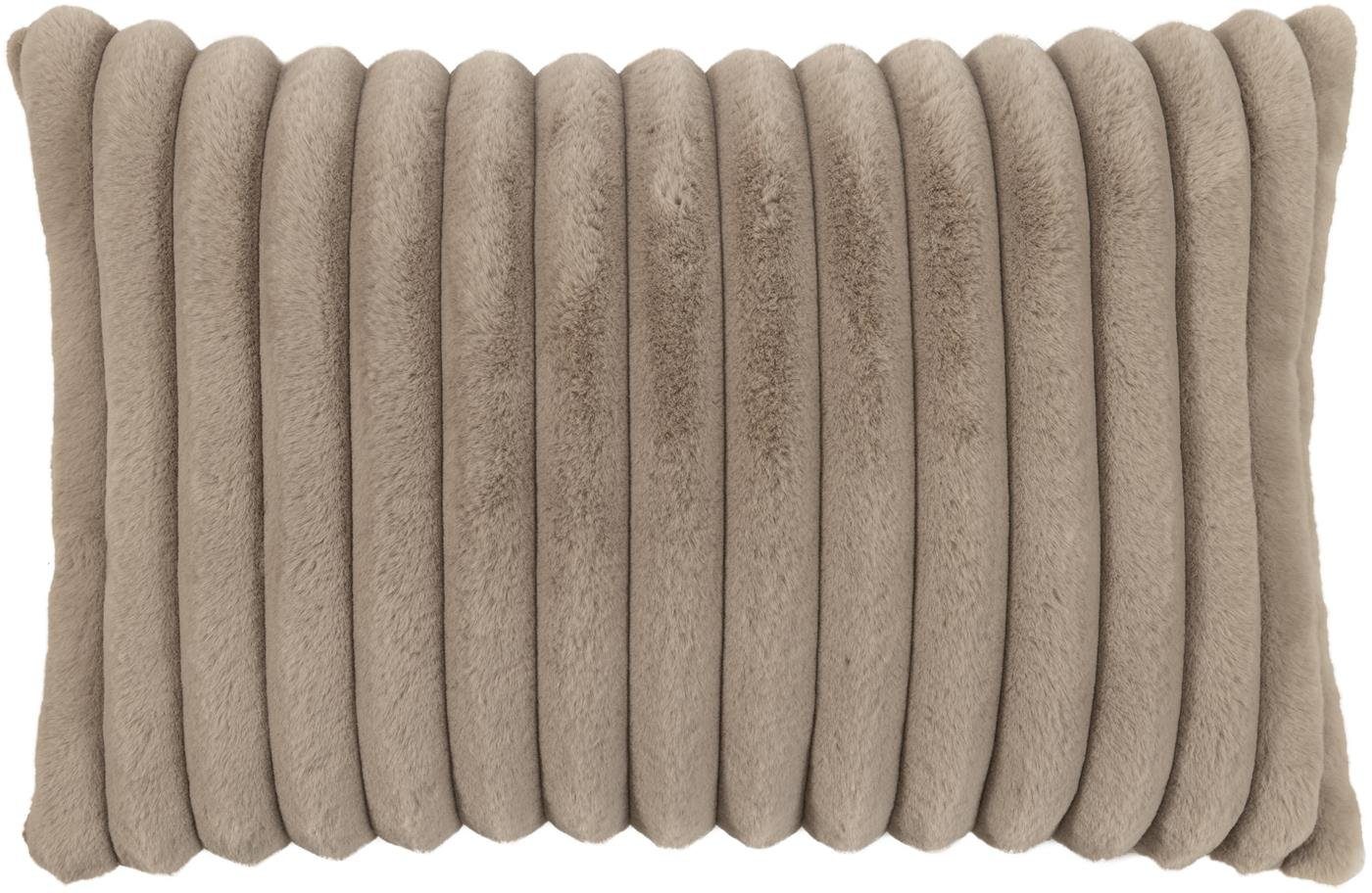 Magma Heimtex Kissenbezug Fellimitat dicke Streifen flauschig weich 40x60cm Raya, (1 Stück), breite Streifen Fellimitat