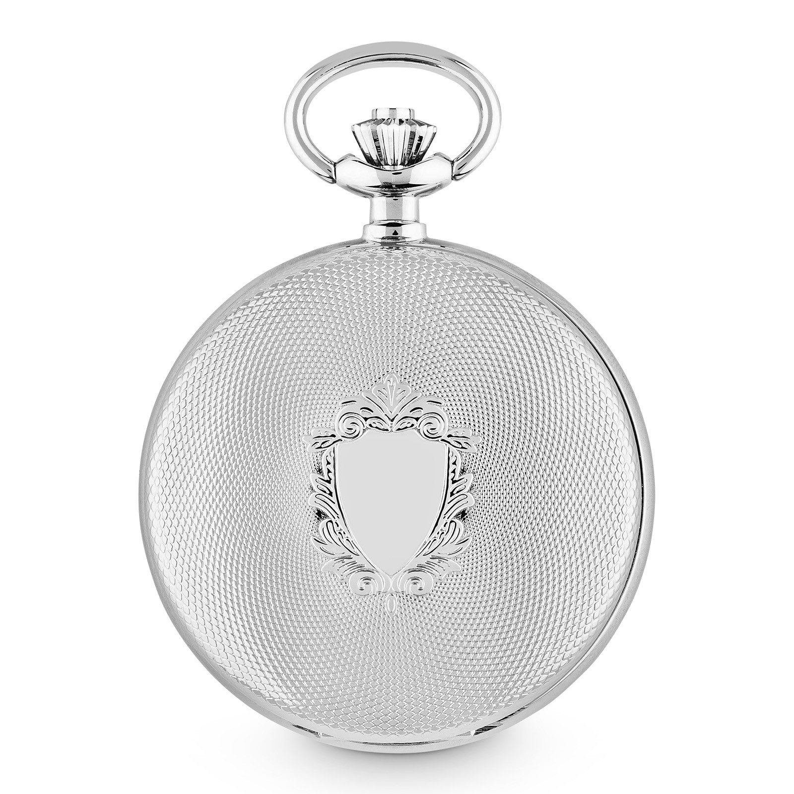 Hermann Jäckle Taschenuhr Freiburg Quarz, dezentrale Sekunde, 48 mm mit Kette und Reiseetui