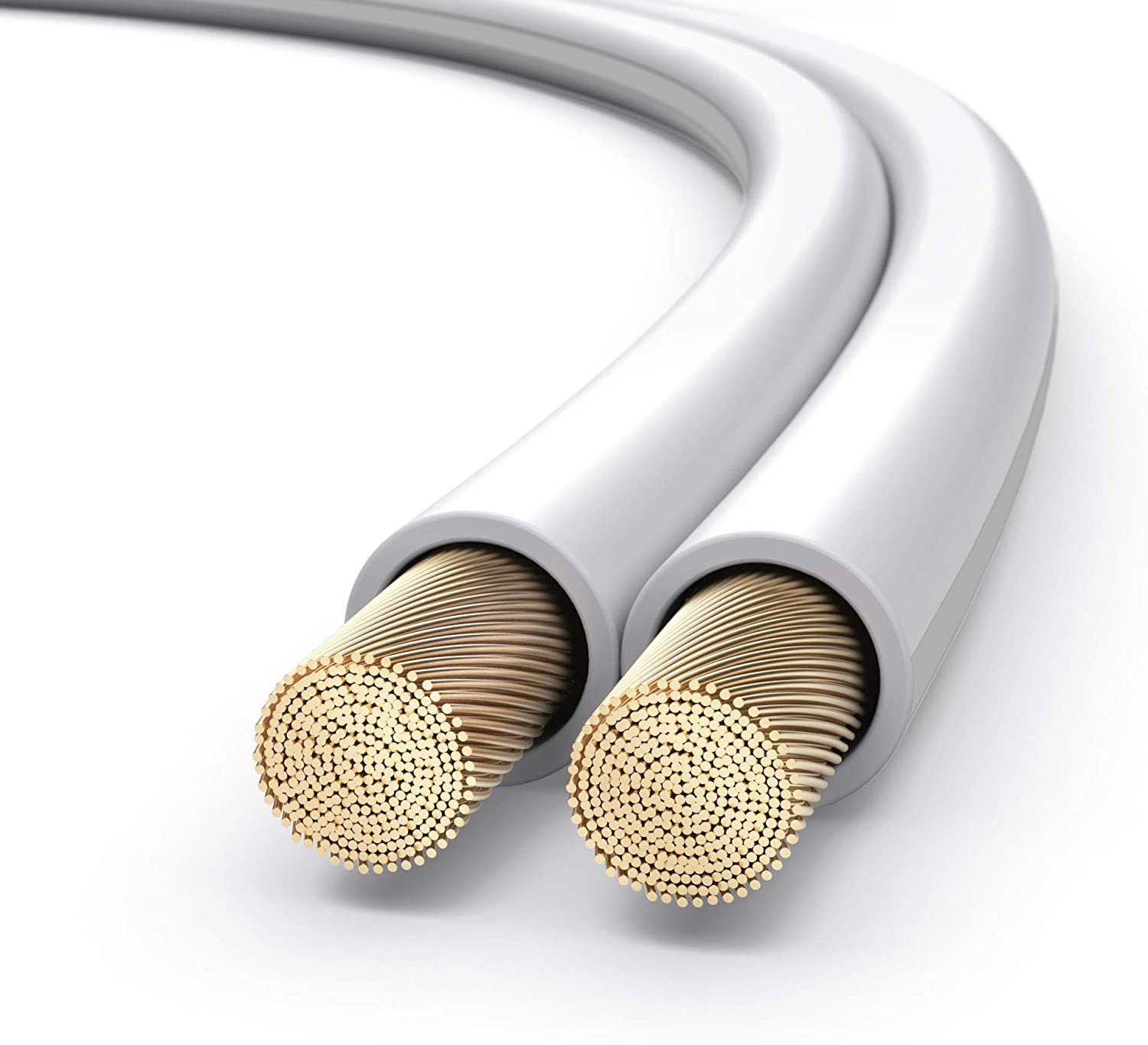 PureLink Lautsprecherkabel OFC 2x2,50mm² (0,20mm), 100,0m, weiß Audio-Kabel