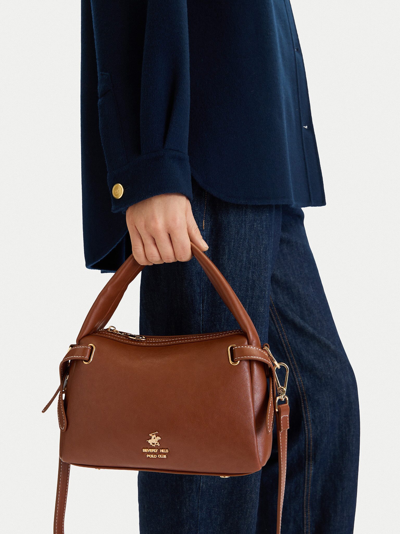 BEVERLY HILLS POLO CLUB Handtasche Beverly Hills Polo Club Damenhandtasche Braun BEVERLY HILLS POLO CLUB-