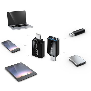 deleyCON deleyCON 2x USB-A auf USB-C OTG Adapter Handy Smartphone Tablet Smartphone-Adapter