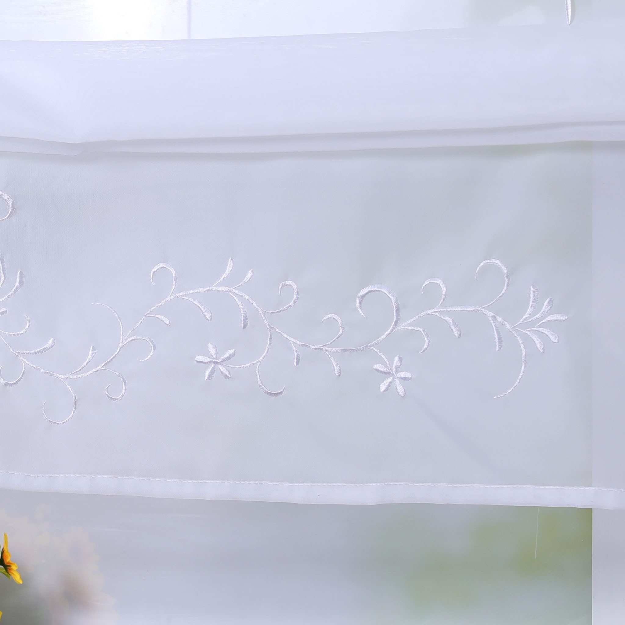 Joyswahl Raffrollo, mit Stangendurchzug, Voile Raffgardinen mit Tunnelzug B günstig online kaufen