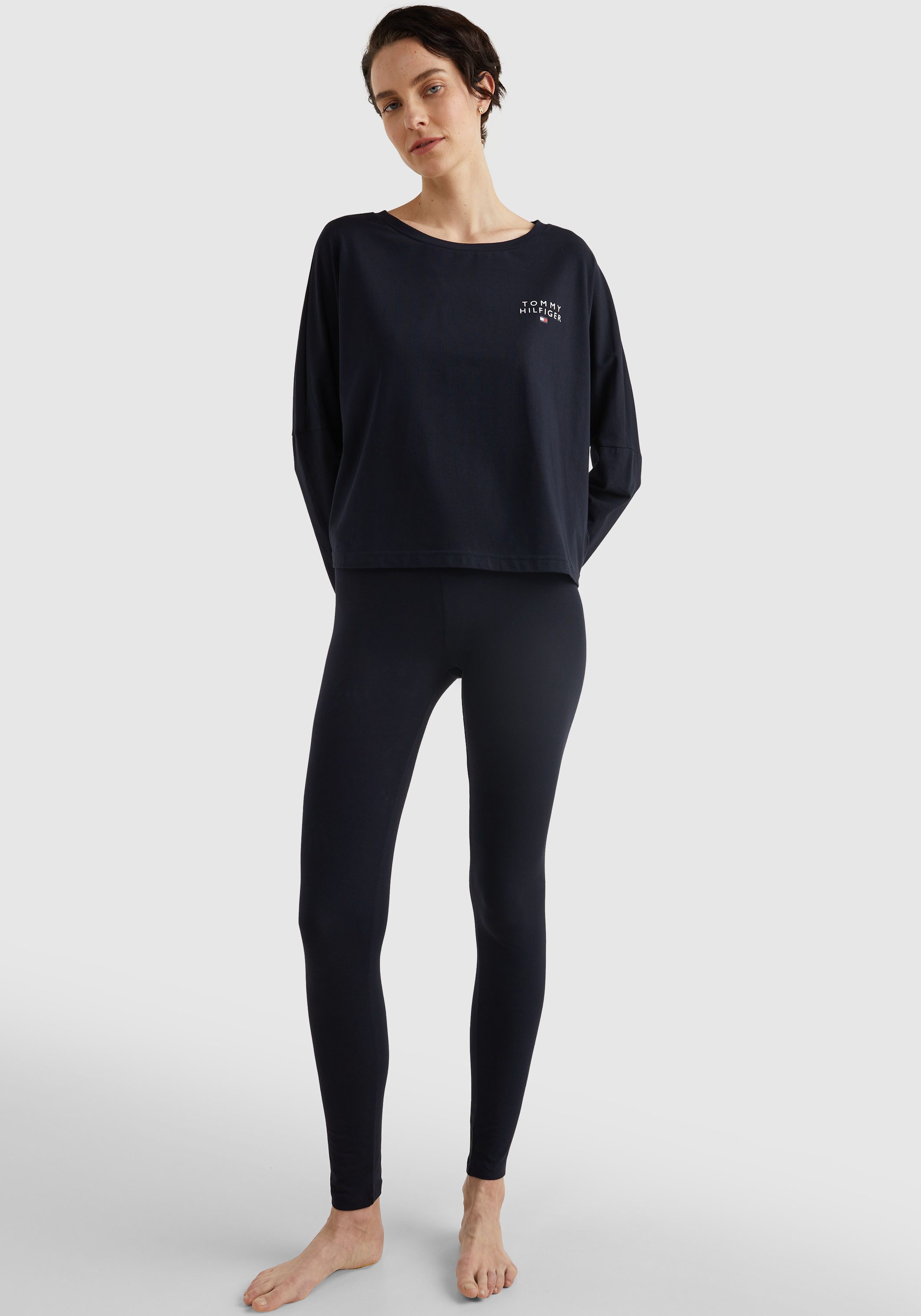 Tommy Hilfiger Underwear Langarmshirt LONG SLEEVE T-SHIRT mit interessanten Ärmeldetails und Tommy Hilfiger Markenlabel