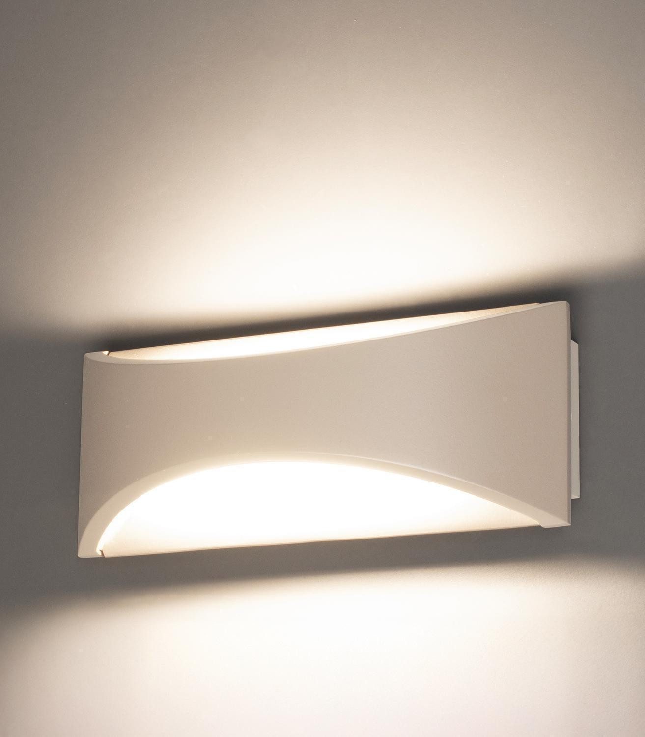 FISCHER & HONSEL LED Wandleuchte RIO, 1-flammig, Greige, Sandfarben, Weiß, Metall, LED fest integriert, Extra-Warmweiß, Acryl, Up-Down-Beleuchtung, B 22,5 x H 9 x T 7,7 cm