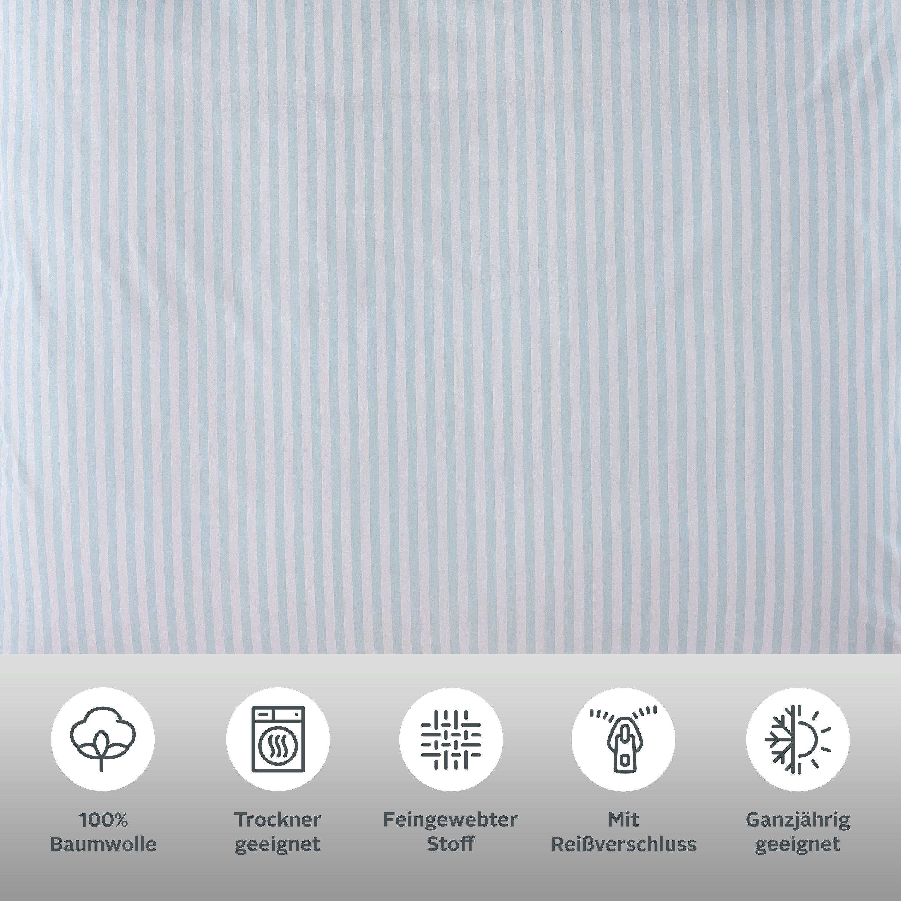 LeGer Home by Lena Gercke Bettwäsche Linnea, Renforcé, 2 teilig, aus 100% Baumwolle, Streifendesign