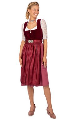 MarJo Trachtenkleid Midi Dirndl 2tlg. 65cm INKA rubinrot