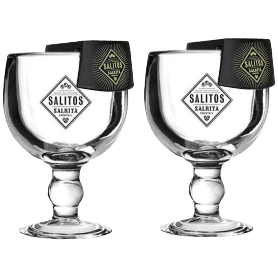 Mixcompany Flaschenhalter SALITOS Salrita Cocktailglas Set – 2 Gläser + 2 Flaschenhalter
