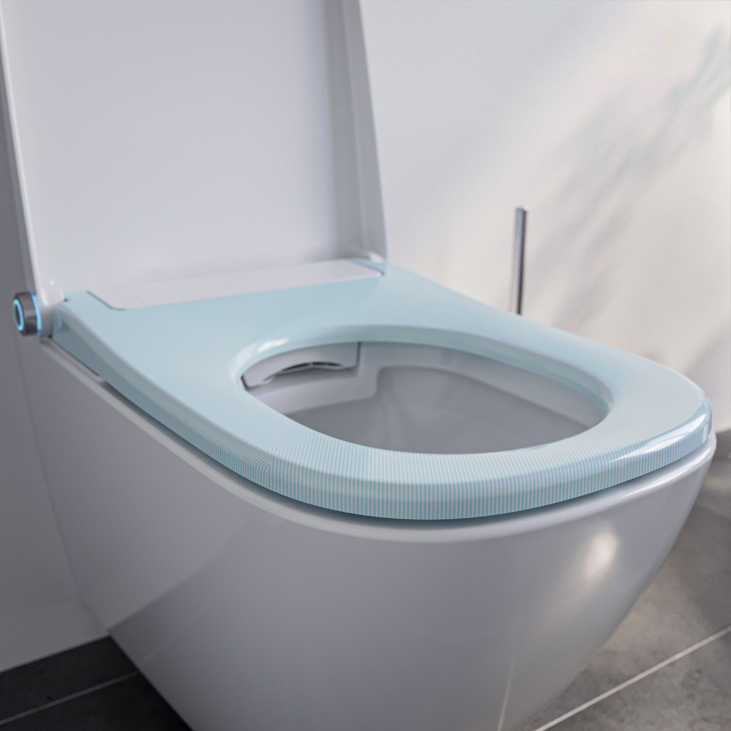 Bernstein Dusch-WC Basic 1104, Wandhängend, Dusch-WC Basic eckig spülrandlos Gesäß- und Ladydusche