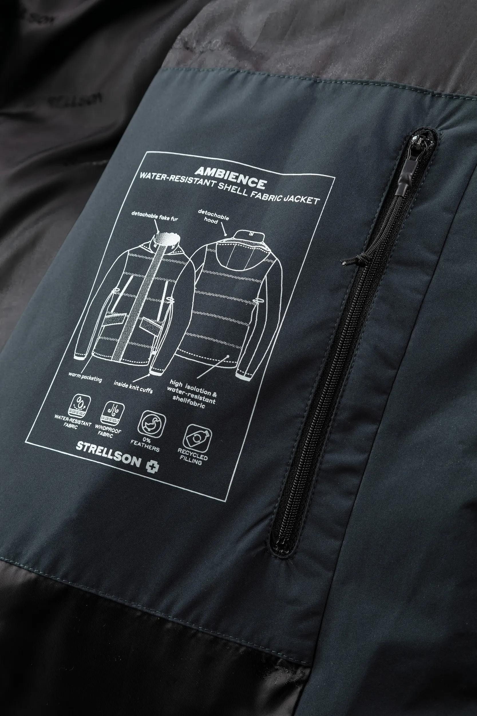 Strellson Parka Ambience Kurzmantel mit gefüttertem Stehkragen Regular Fit abnehmbare Details – Bild 5 von 5