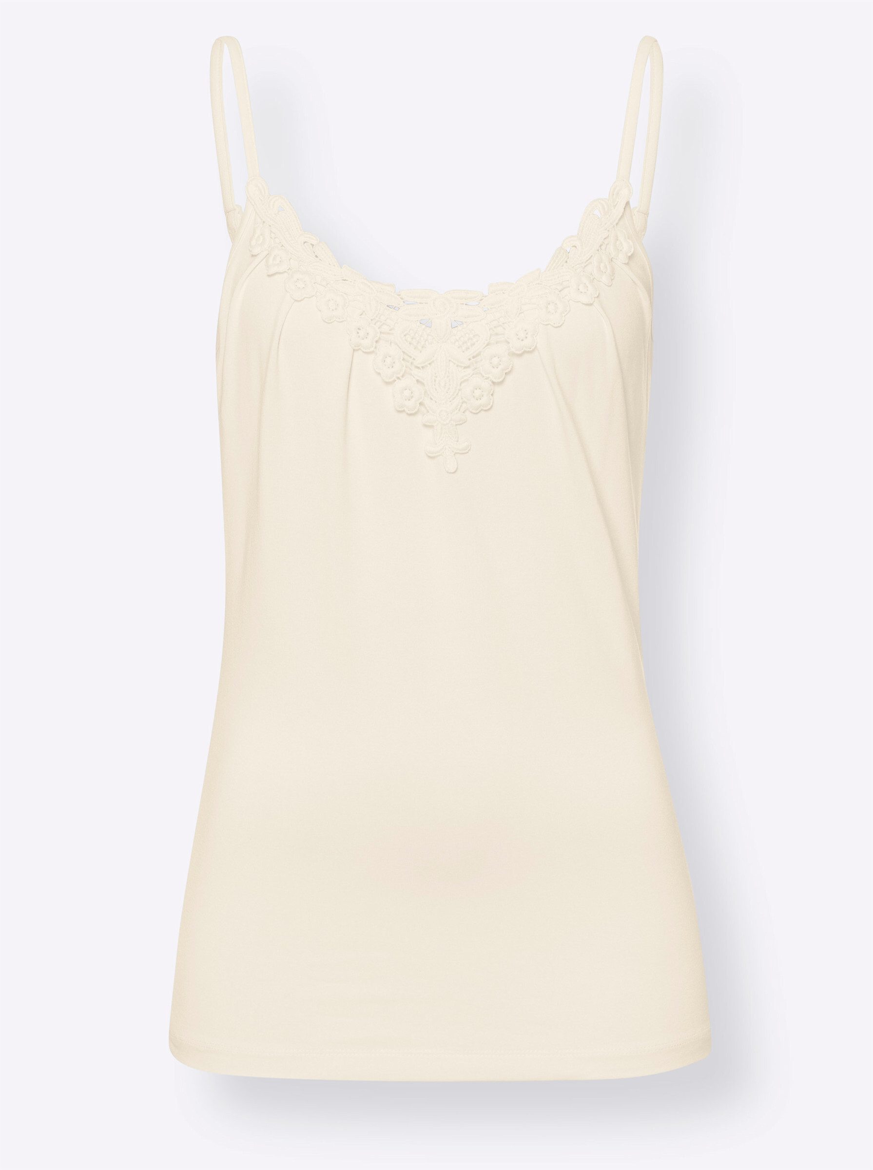 heine Shirttop Spitzentop Ärmellos