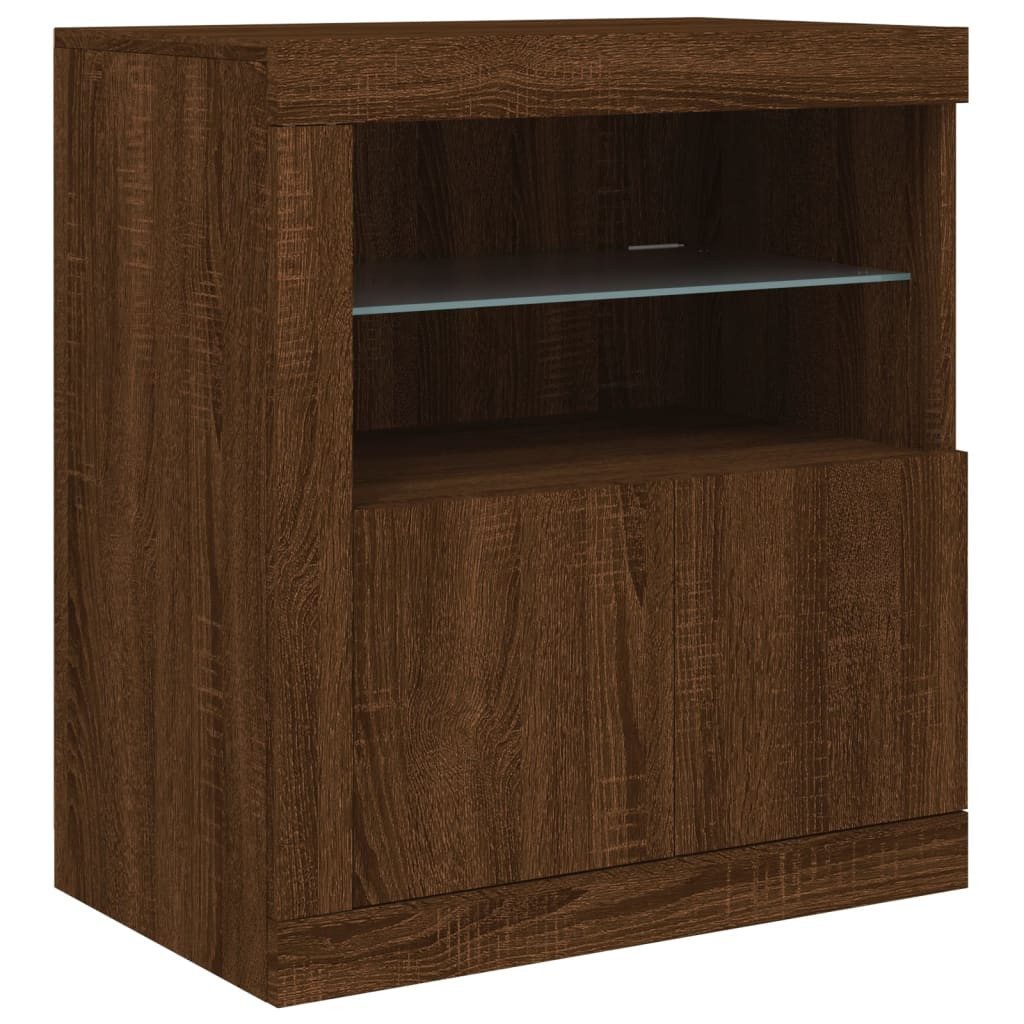 vidaXL Sideboard Sideboard mit LED-Leuchten Braun günstig online kaufen