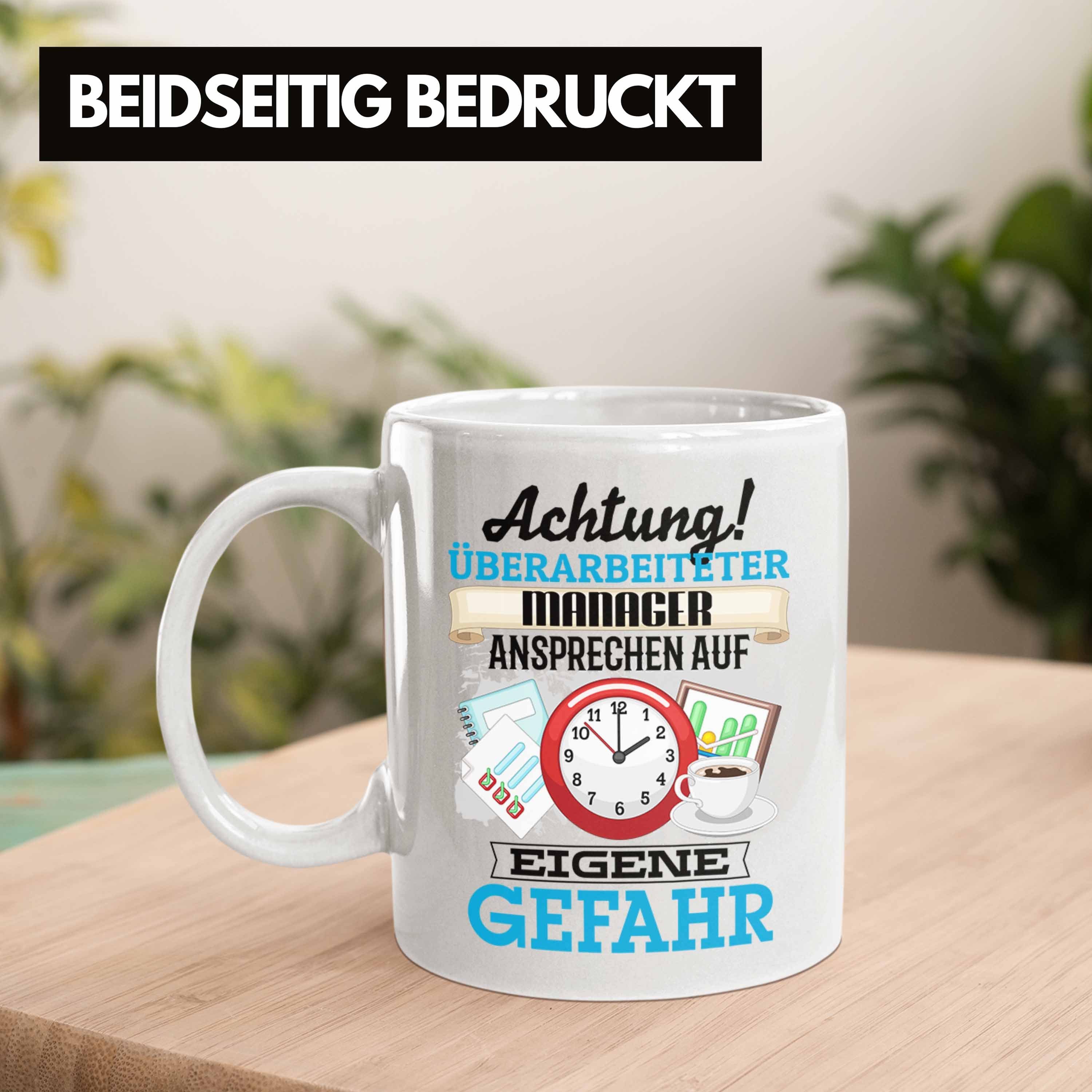 Kaffeebecher Geschenk Manager für Trendation Tasse Tasse Weiss M Spruch Geschenkidee Lustiger