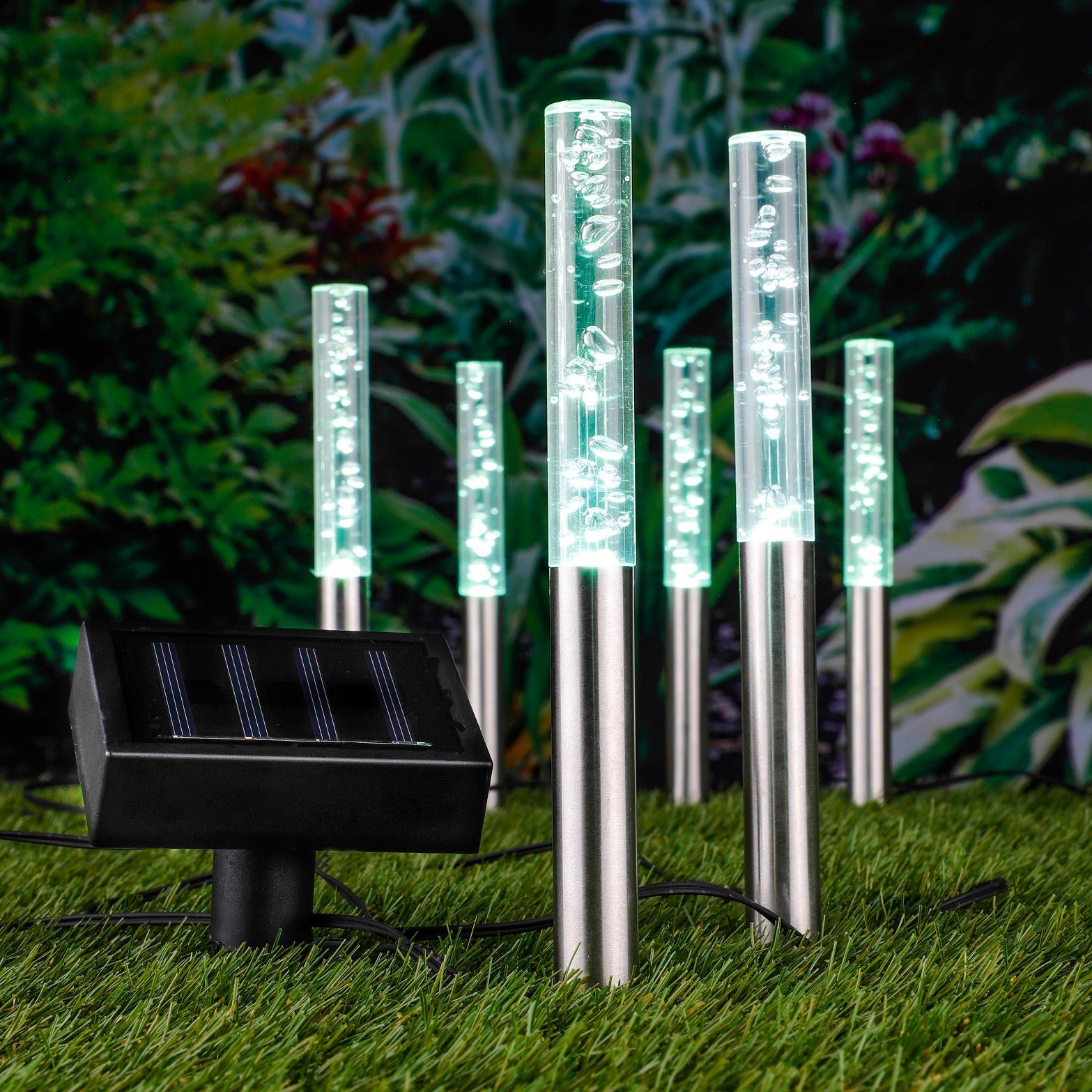 GartenHero LED Solarleuchte LED Solar Leuchtstab Farbwechsel im Set  Solarleuchte Wegeleuchte Solarstrahler, LED fest integriert, warmweiß