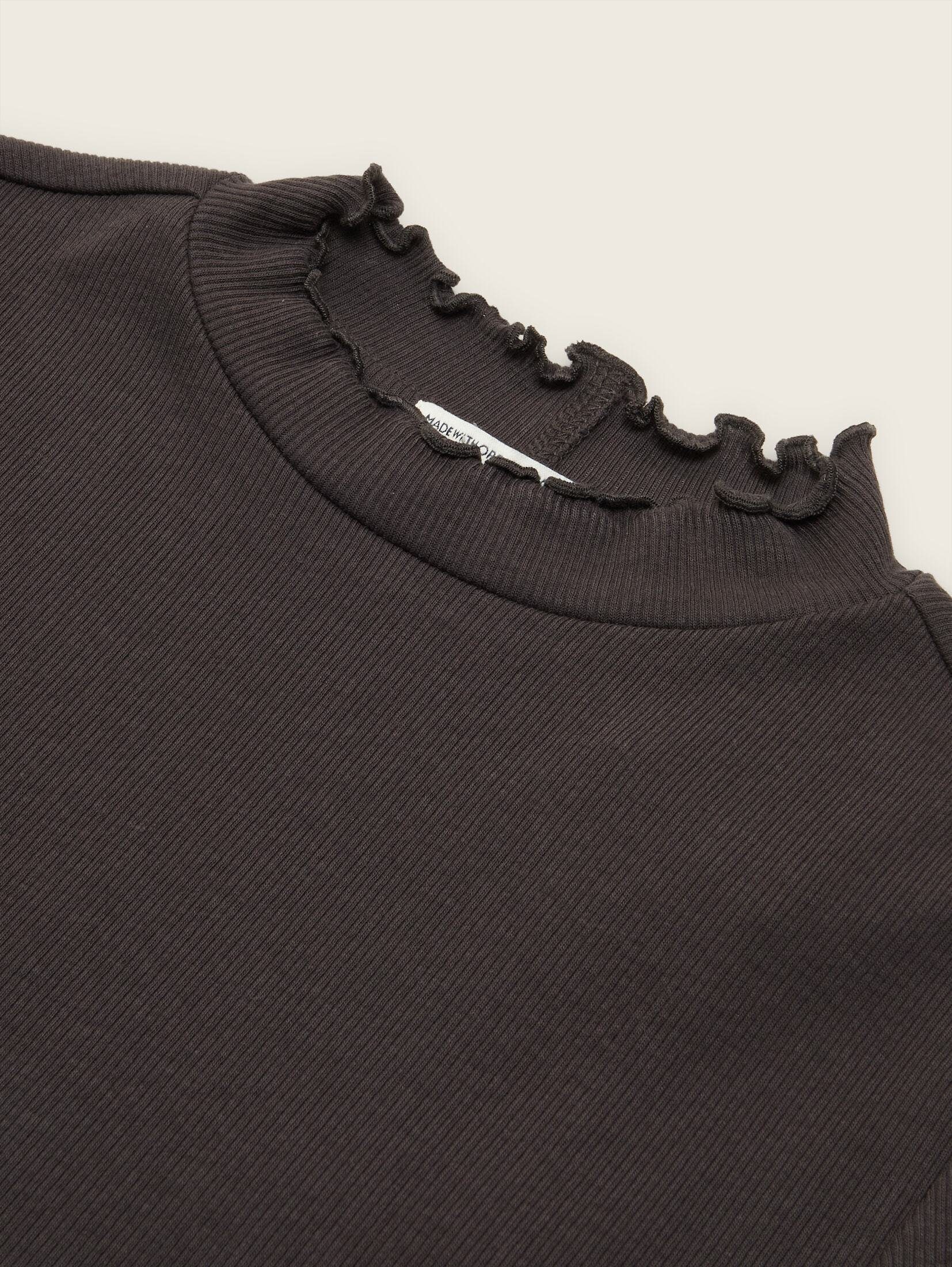 TAILOR Langarmshirt coal grey TOM T-Shirt Cropped