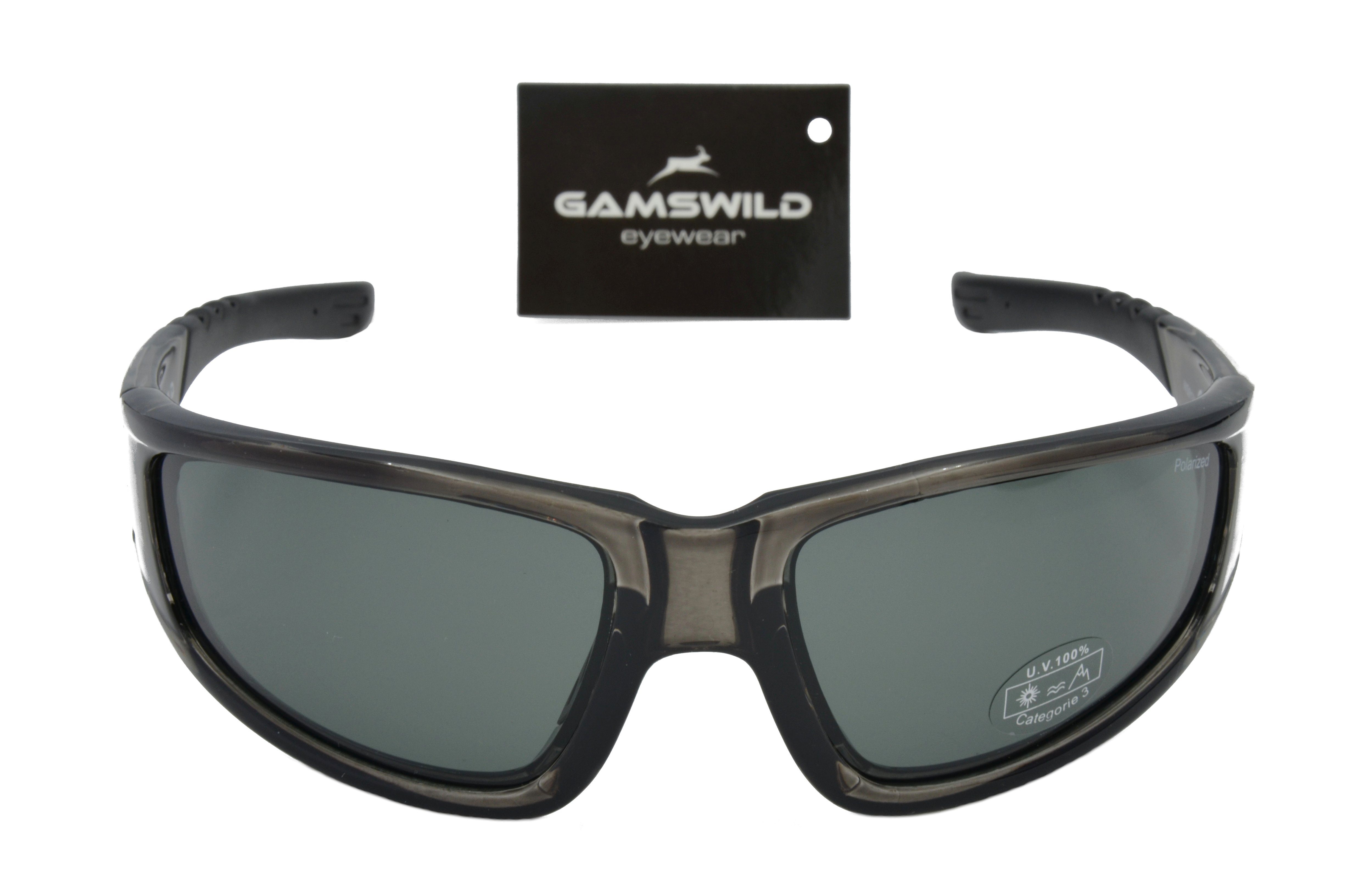 braun, Herren WS9131 Fahrradbrille polarisiert Unisex, Damen Skibrille Sportbrille Sonnenbrille Gamswild grau-transparent,