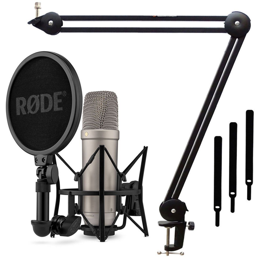 RØDE Mikrofon Rode NT1 5th Generation Mikrofon mit Gelenkarm-Stativ, Vorteils-Set mit Ohrhörer