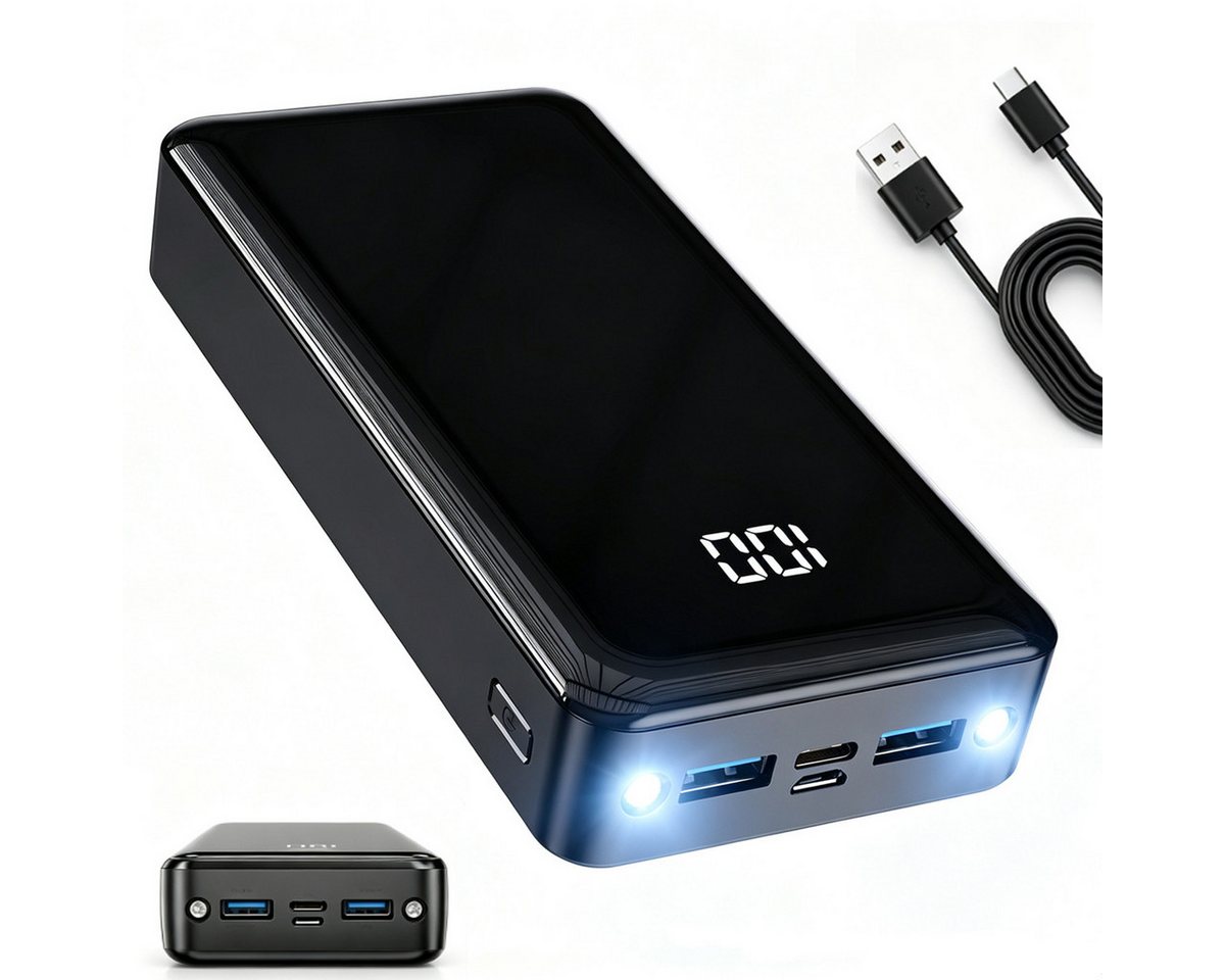 Pdgrid 24000 mAh 22,5 W 4 Ausgänge Schnellladung Tragbare Battery Powerbank 4 Ausgänge: 2x USB-A, 1×Type-C, 1×Micro 24000 mAh, Aufladen Ladegerät