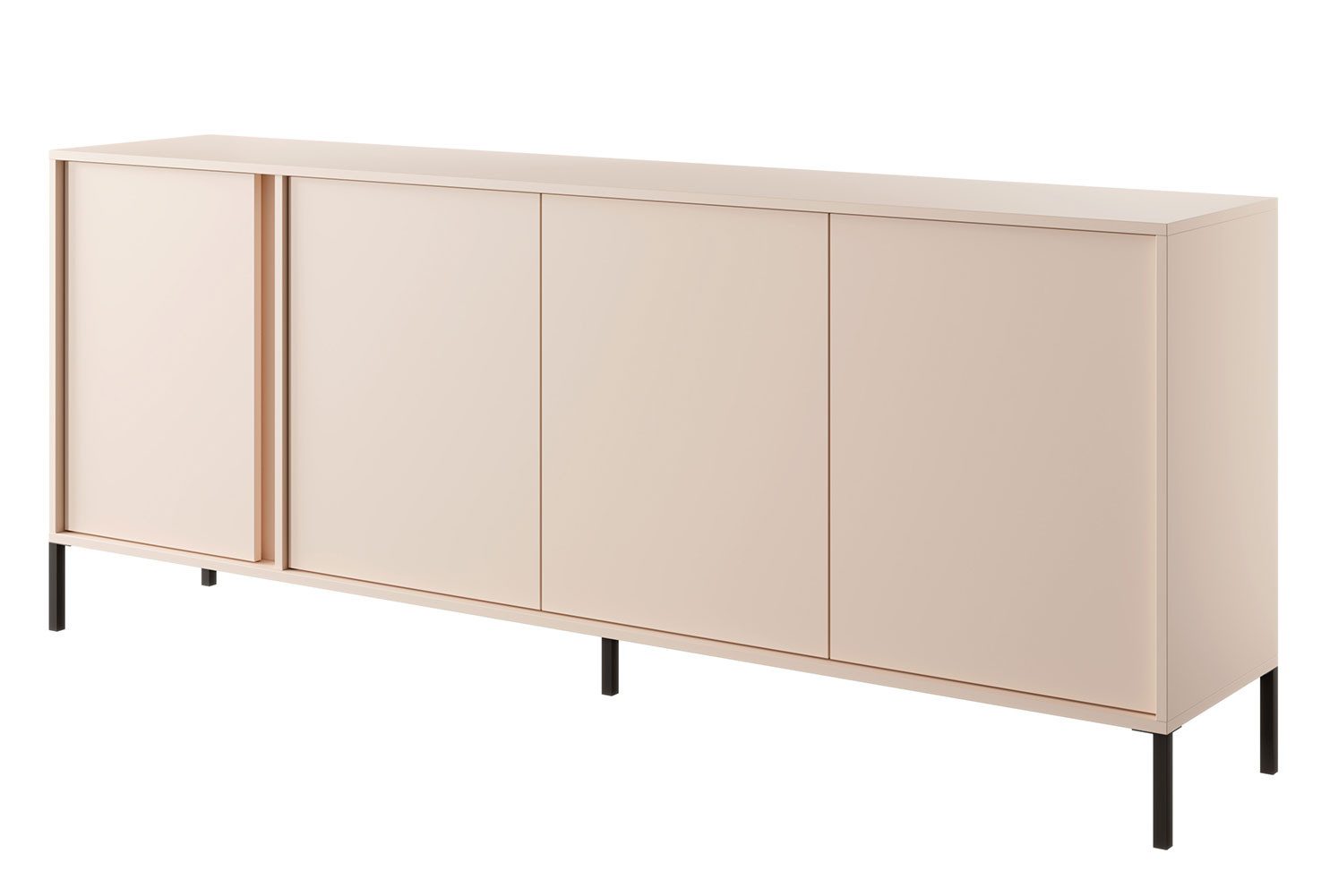 Feldmann-Wohnen Sideboard Dast (Dast, 1 St., Sideboard), 203x39,5x81cm beige 4-türig
