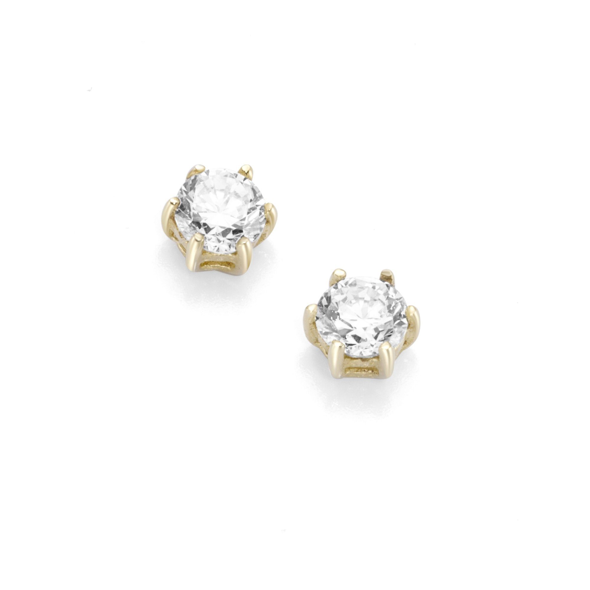 Paar Ohrstecker mit Zirkonia, Gold 375