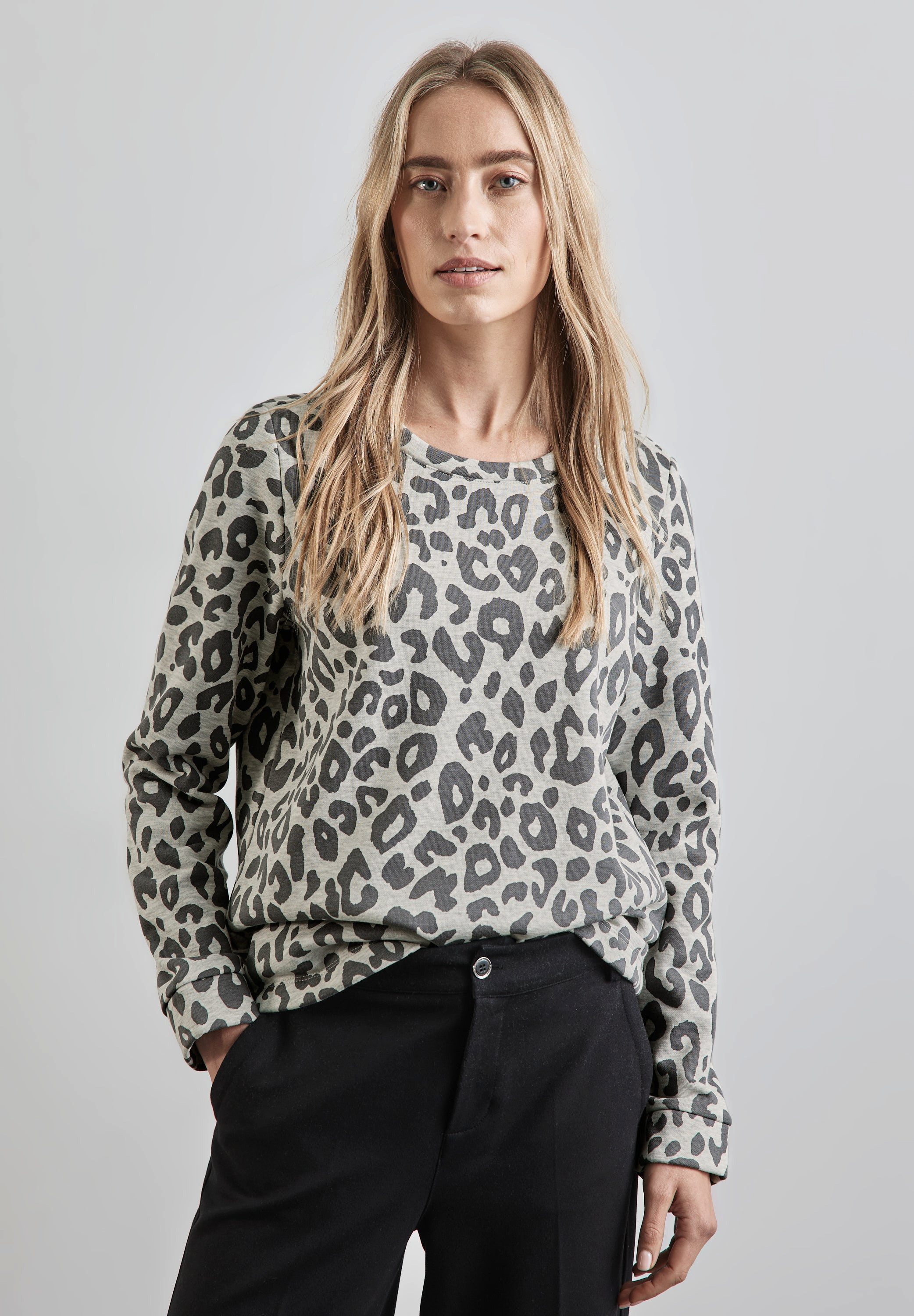 STREET ONE Sweatshirt Sweatshirt mit Leo-Muster günstig online kaufen