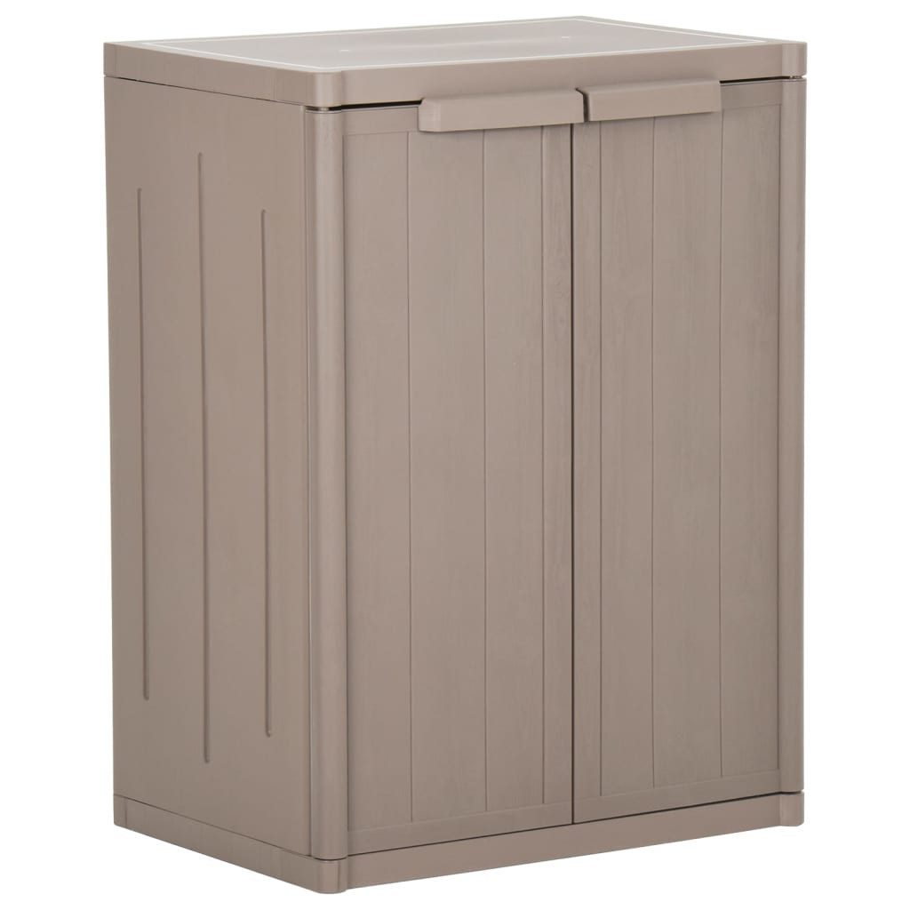 vidaXL Garten-Geräteschrank, Gartenschrank Braun 65x45x88 cm PP Holz-Optik