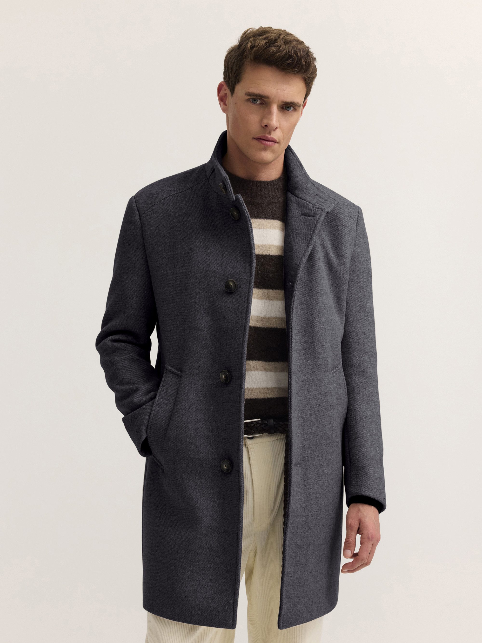bugatti Kurzmantel Modern Fit Modern Fit Wollmix Stehkragen Dynamic Series