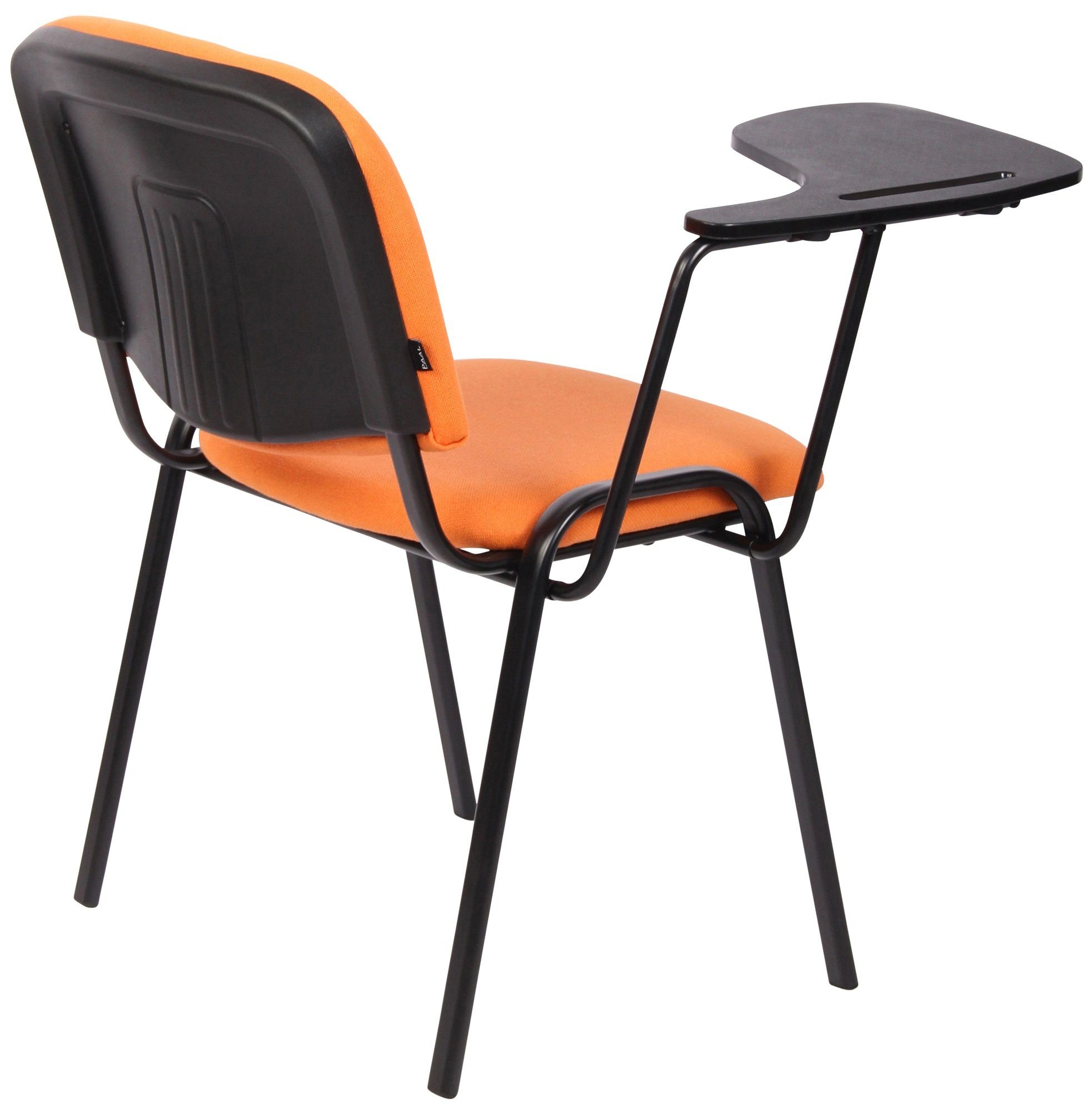 CLP Besucherstuhl & Klapptisch Ken Stoff, orange gepolsterte Sitzfläche
