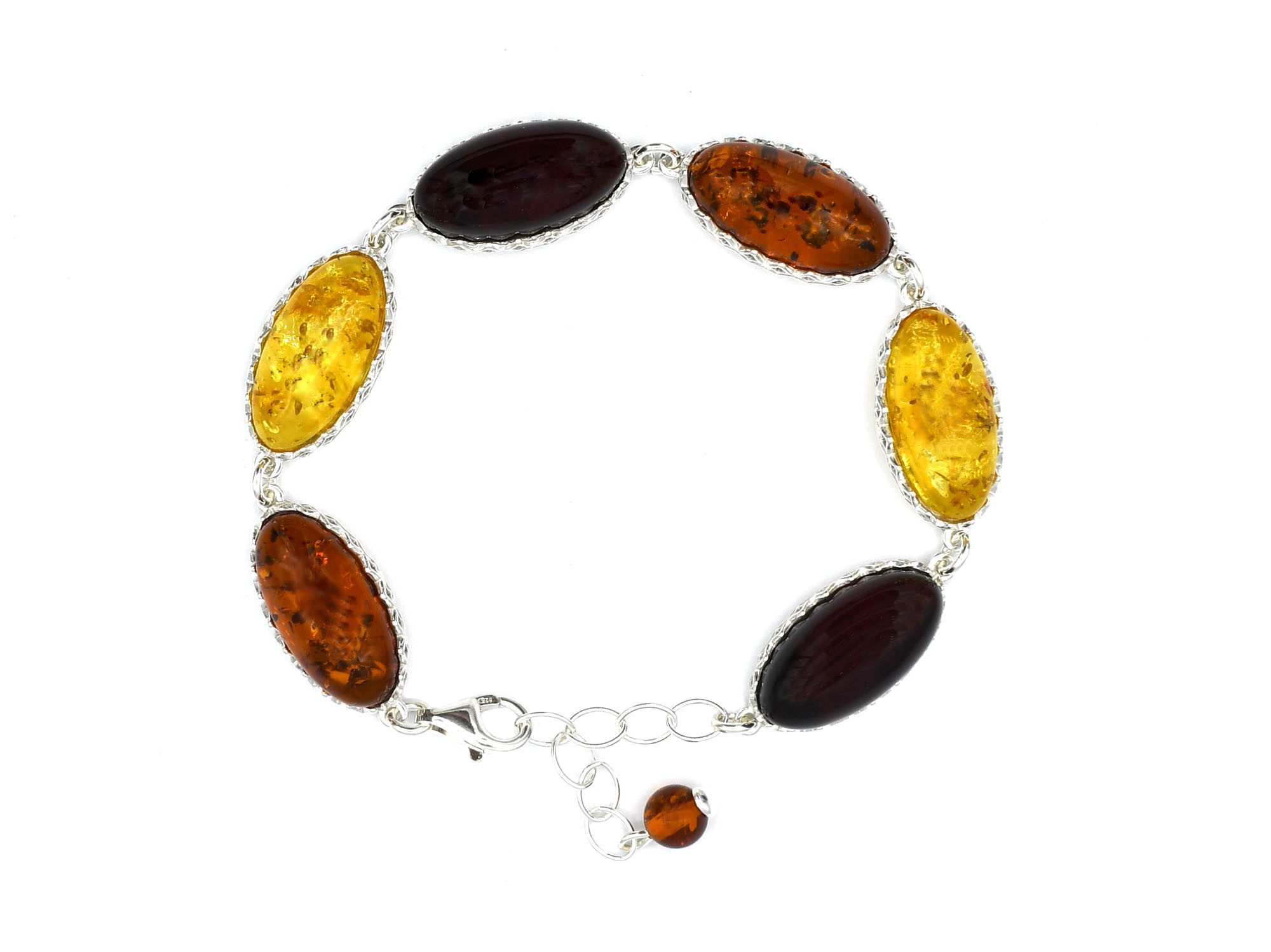 MyBer® Armband Bernsteinarmband Armband Schmuck Bernstein für Damen (PMBER64S_B601M-R, 1-tlg., Sterling Silber 925, Ostseebernstein), Bernsteine in verschiedenen Farben, original Ostsee Bernstein