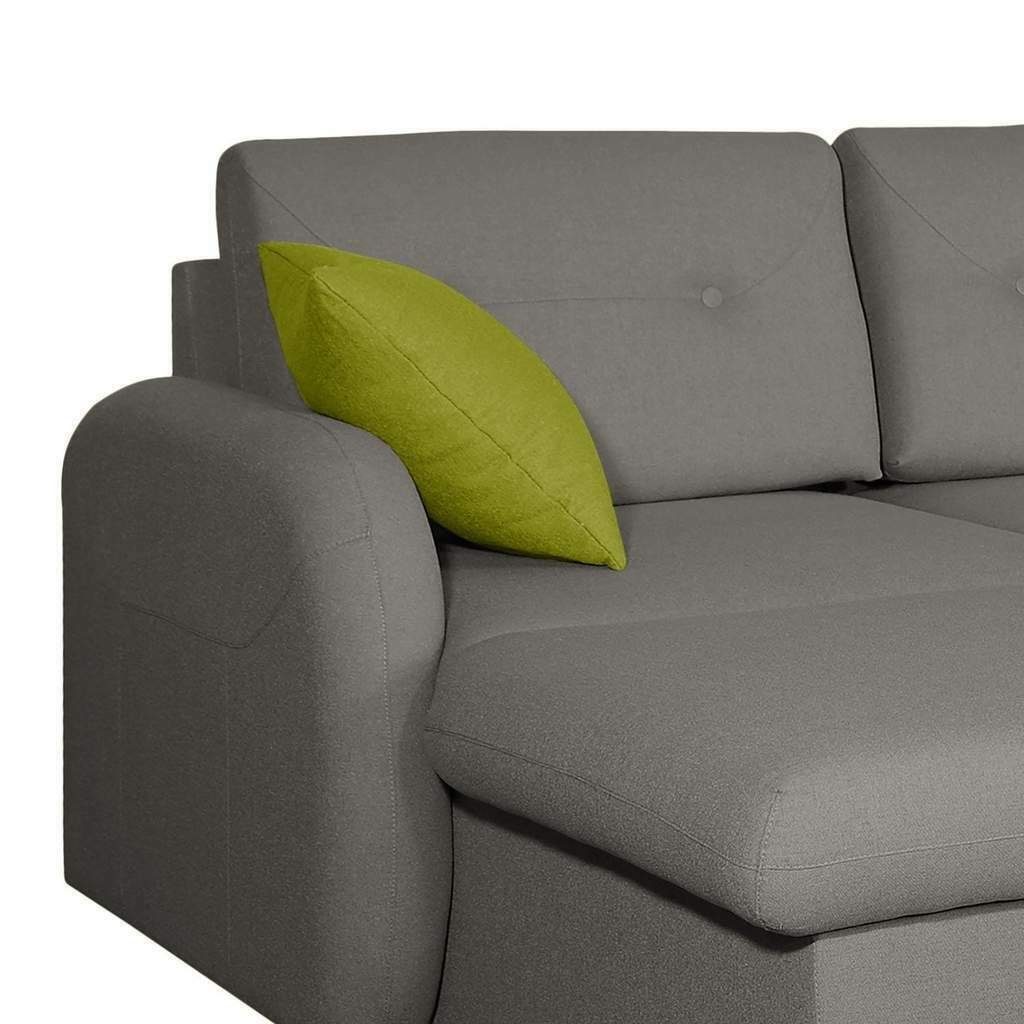 Sofas Bettfunktion Textil Leder Ecksofa U-form Sofa, Design Couch JVmoebel