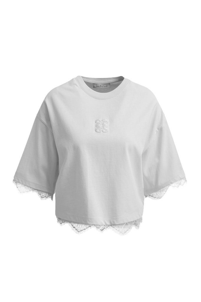 Smith & Soul T-Shirt BOXY CROPPED T-SHIRT LACE HEM