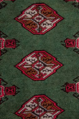 Wollteppich Turkaman Teppich handgeknüpft grün, morgenland, rechteckig, Höhe: 7 mm