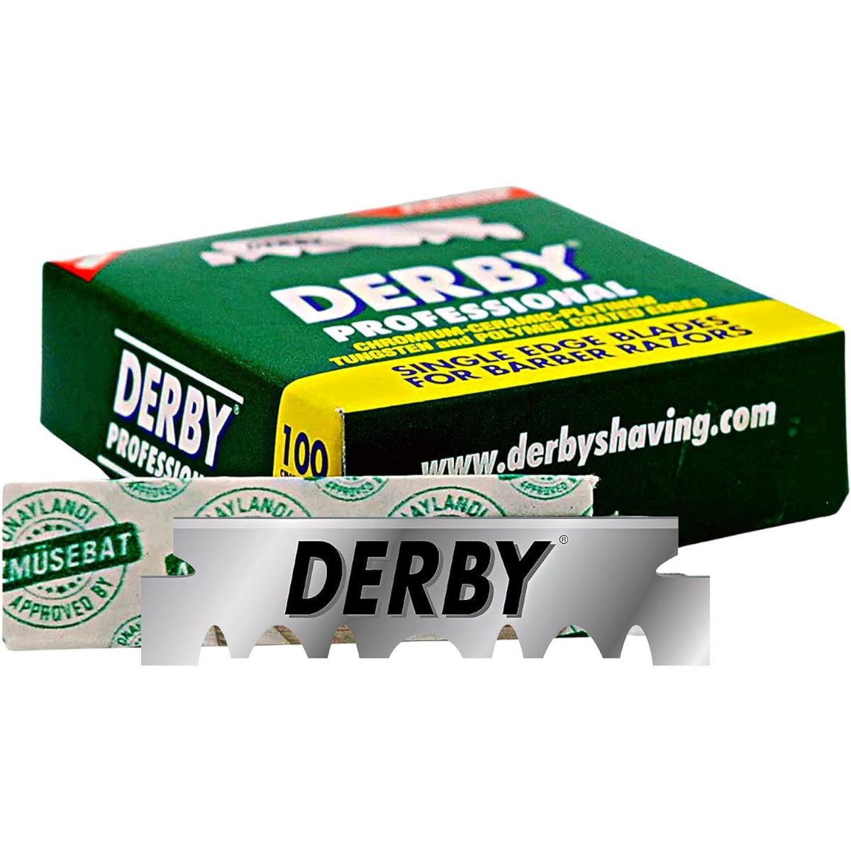 Derby Professional Rasierklingen SET Derby Rasierklingen 100er Pack + 1 Stück Rasiermesser - Rasierset, 2-tlg.