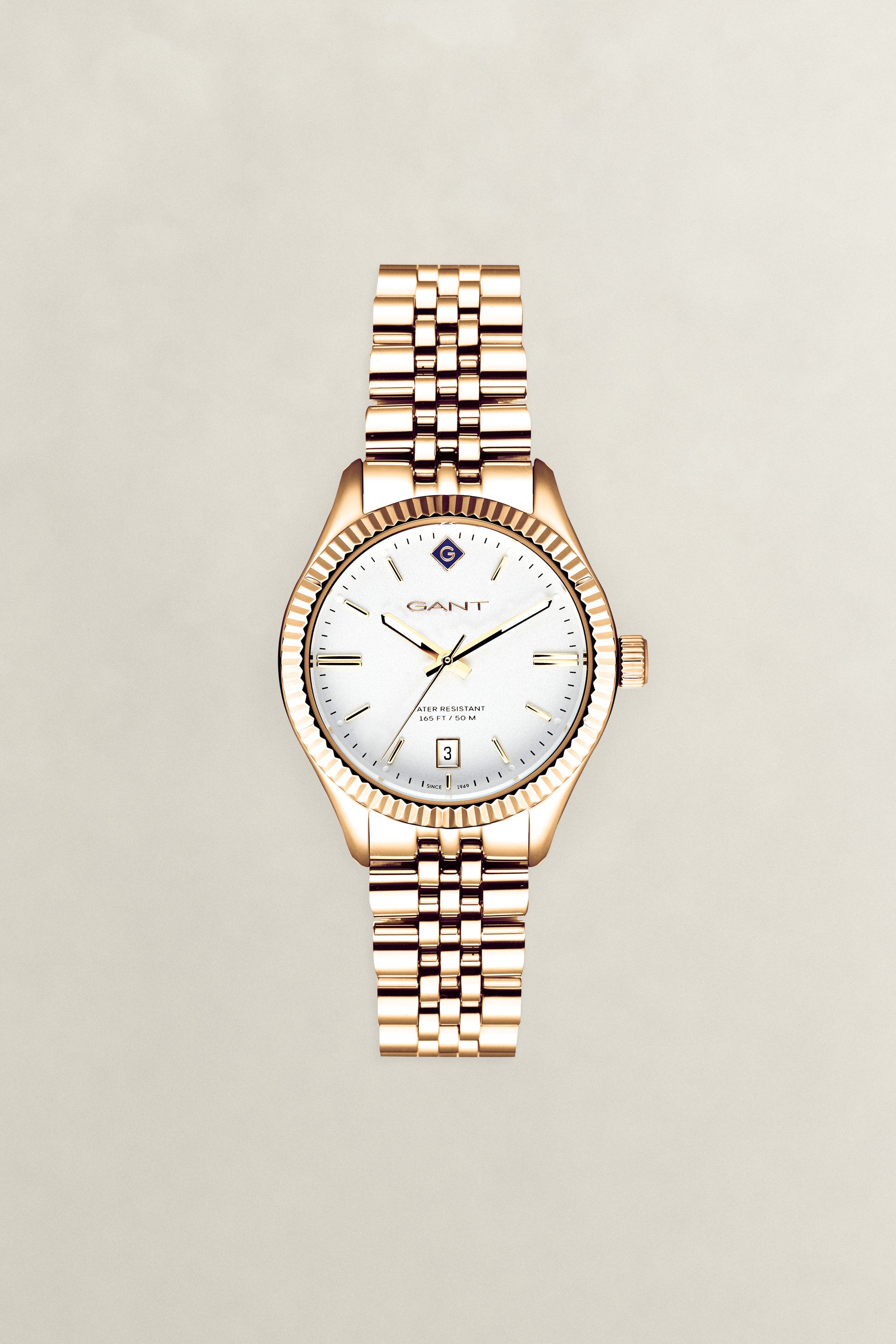 Gant Quarzuhr Sussex G136008, Armbanduhr, Damenuhr, Edelstahlarmband, analog, Tag