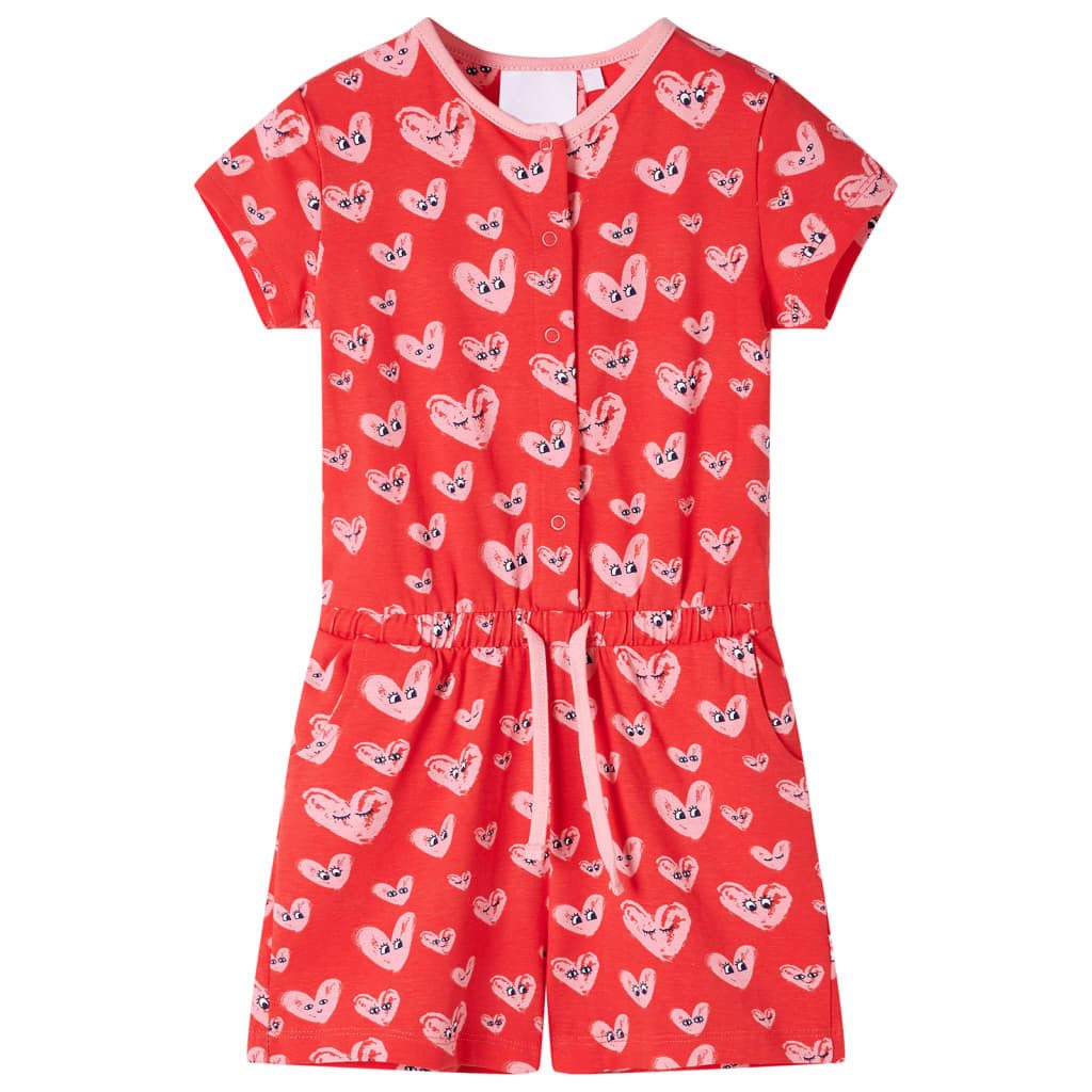 Kurzoverall Kinder-Spielanzug Rot 140