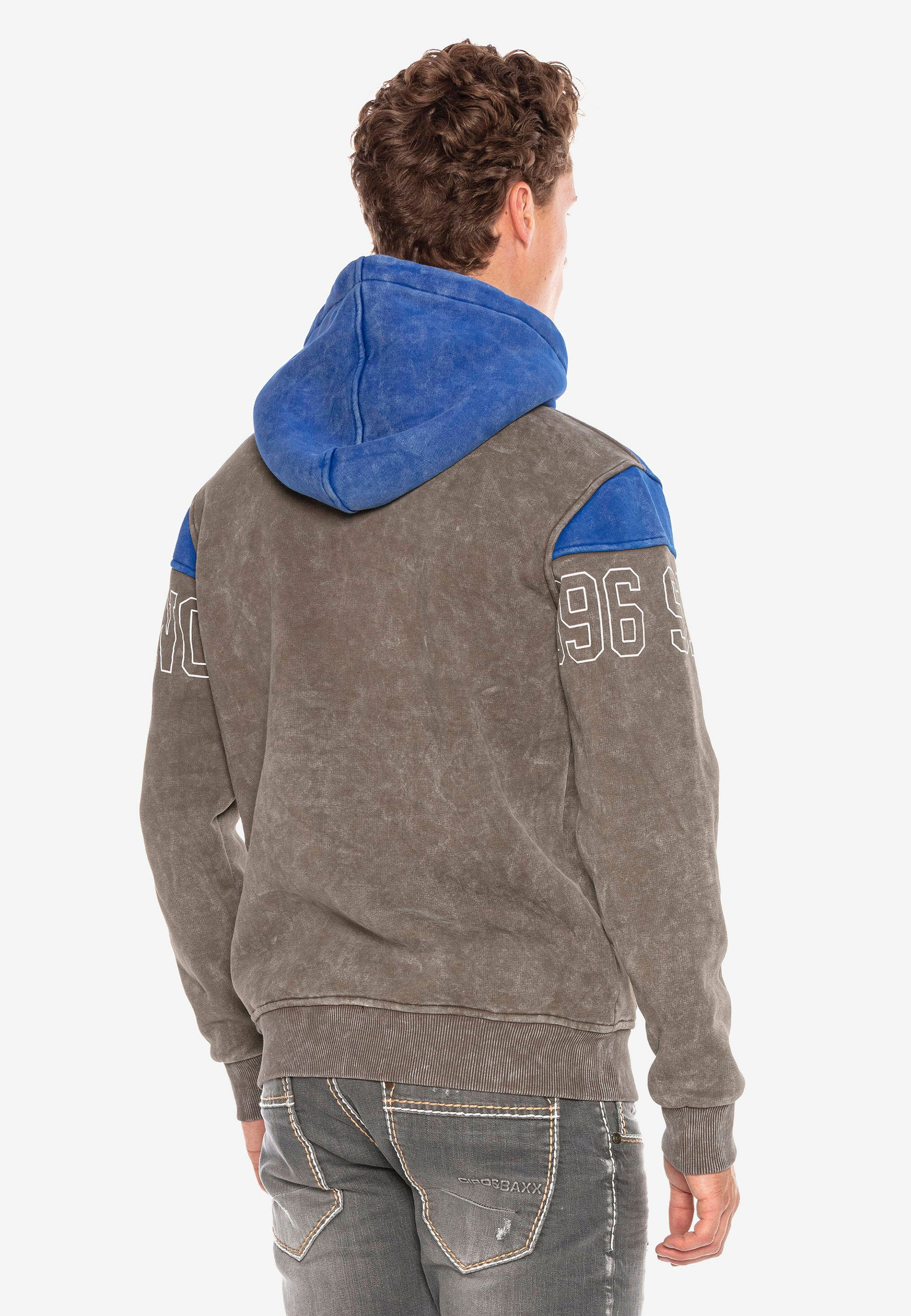 Baxx Cipo blau-braun Kapuzensweatshirt Look & in coolem