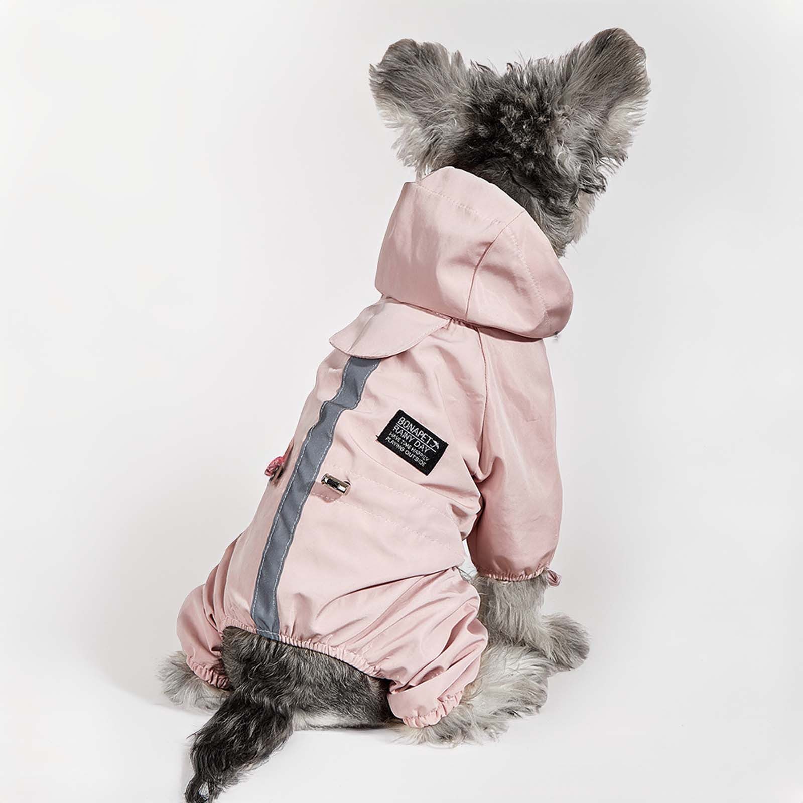 Monkimau Tierjacke Regenmantel Hund in pink - XXL