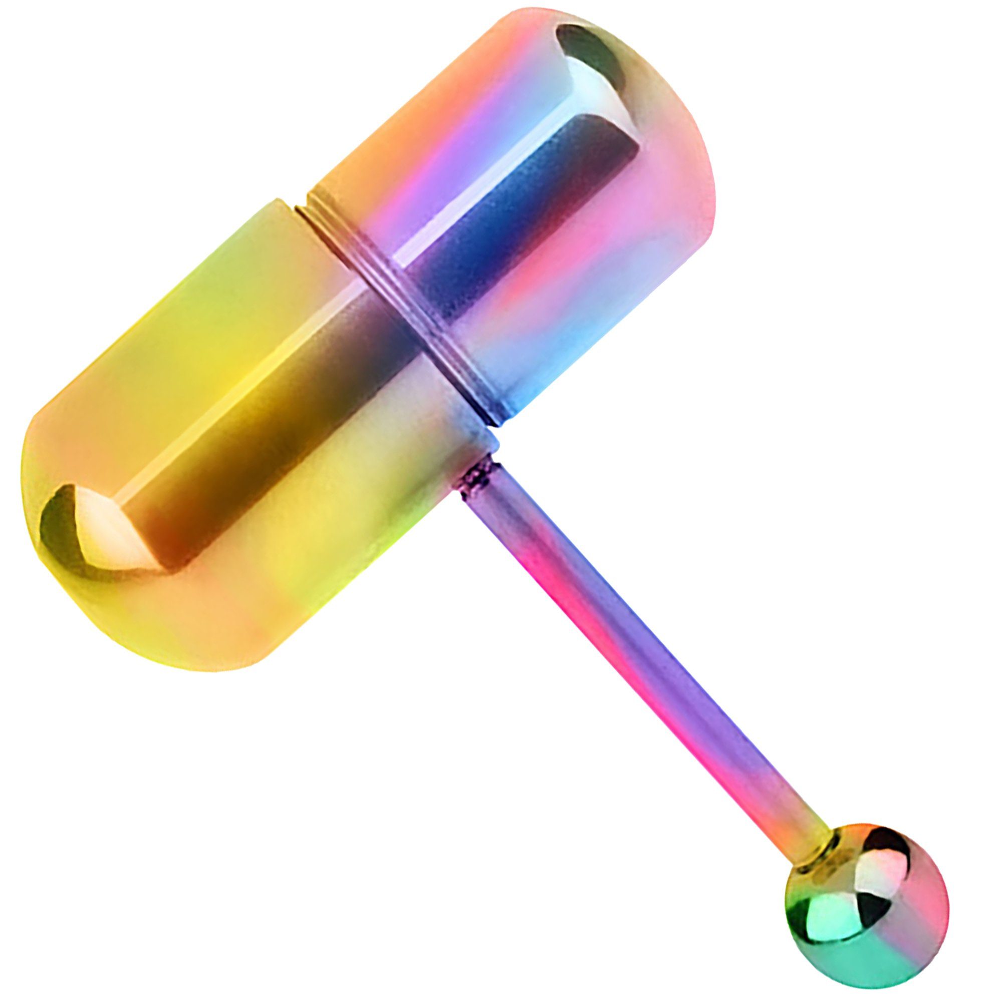 Kugel Stab Vibrierendes Ohrpiercing Rainbow Stecker Barbell Tragus Oral Fun, Zungenpiercing Hantel Piercing-Set Piercingfaktor Intim Helix Taffstyle
