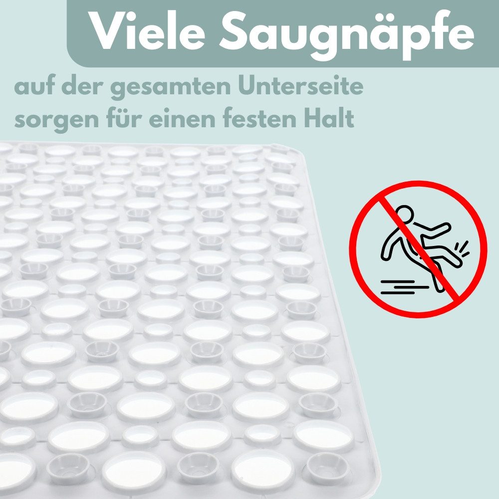 GarPet Duschmatte Duschmatte Rutschfest Antirutschmatte Dusche Badewannenmatte Weiß – Bild 4 von 5
