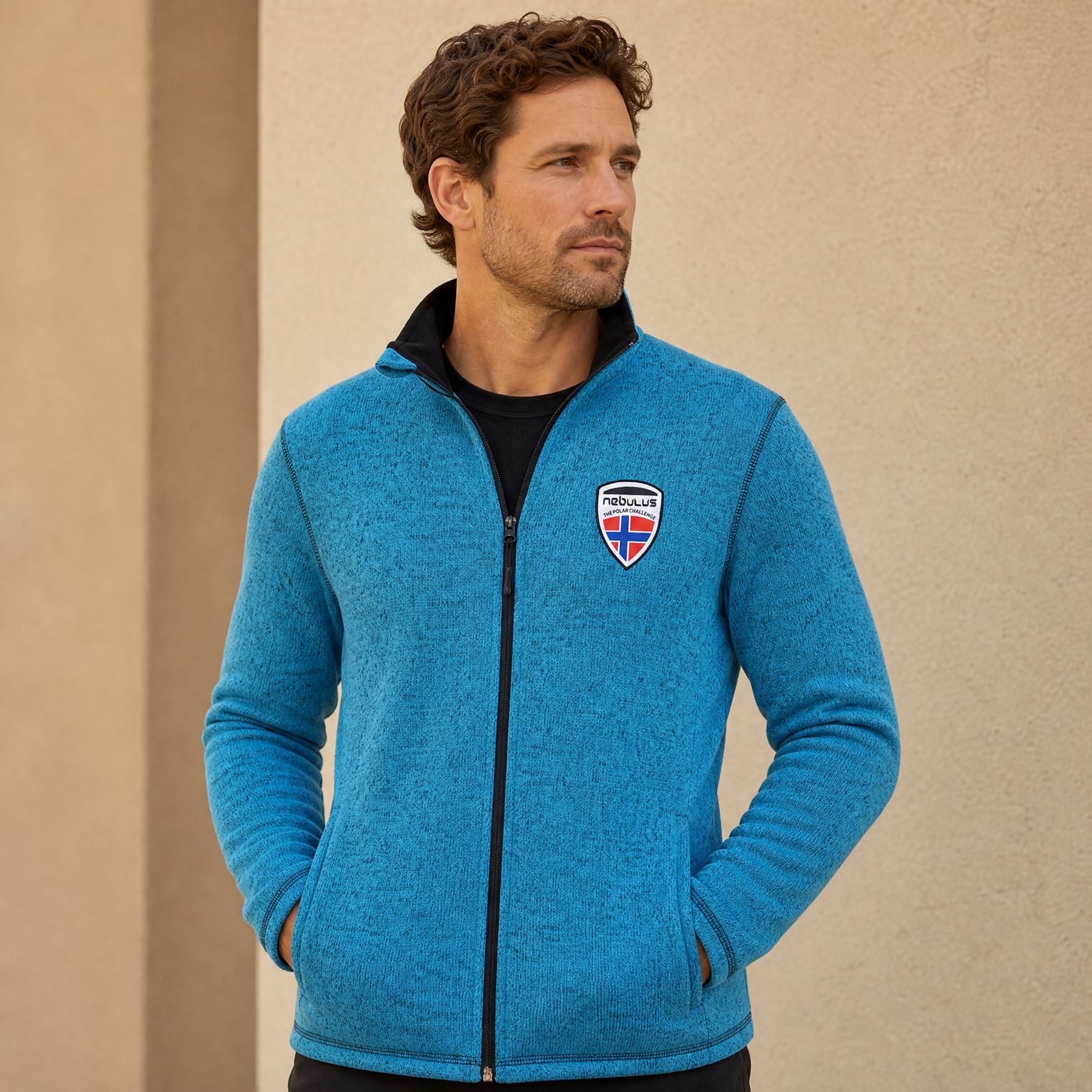 Nebulus Fleecejacke LANAI, P5160 - Herren, türkis-schwarz, 3XL