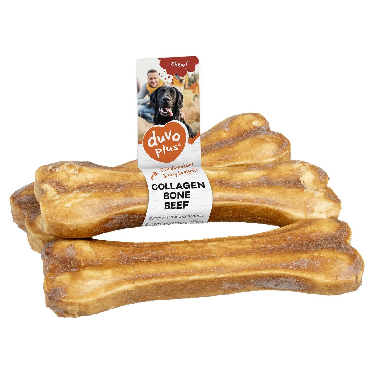 DUVO+ Hundesnack chew! Kollagenknochen Rind 55 g, Snack für: Hund