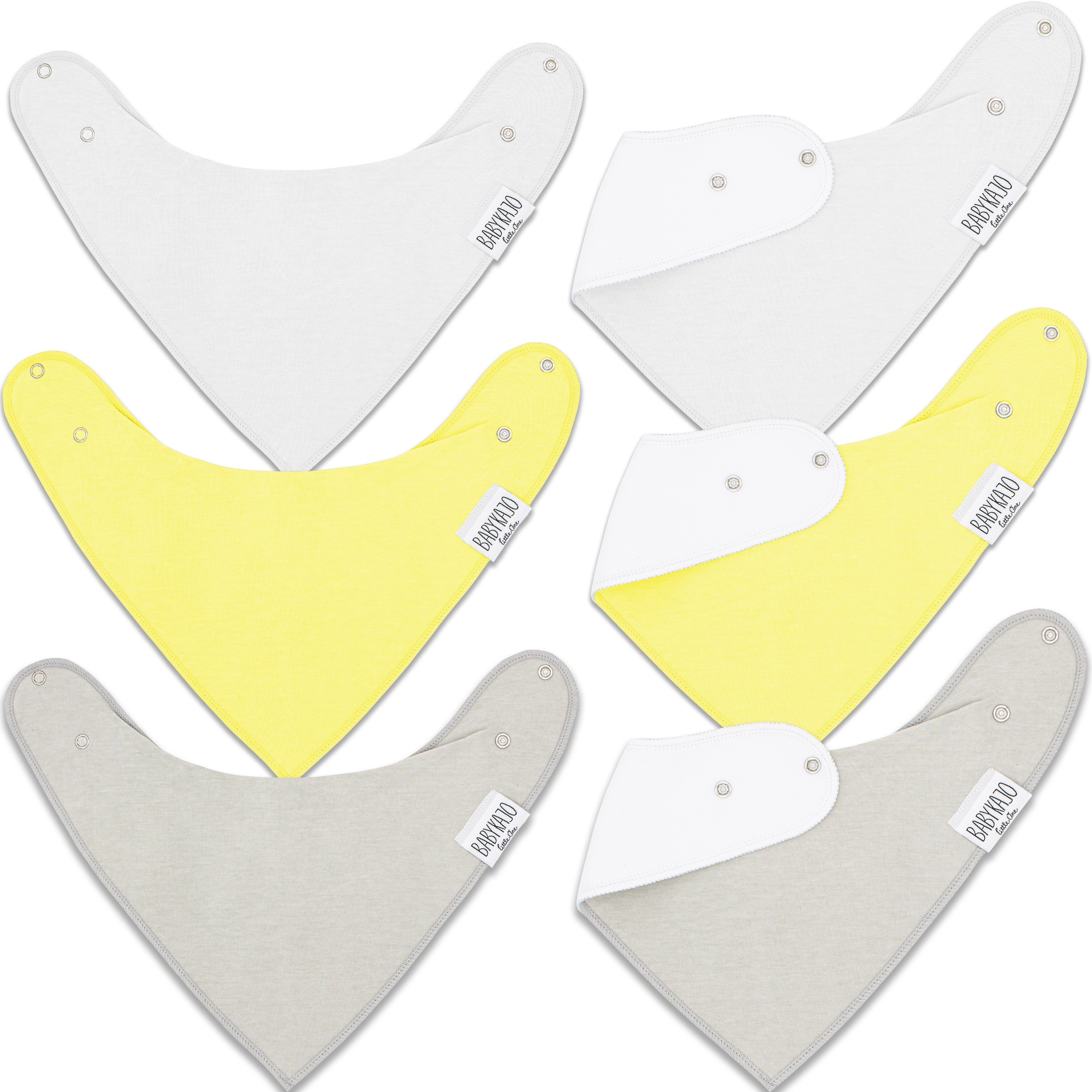 grau-gelb-weiß Halstuch weichem aus Material Sabbertuch), Lätzchen, Babykajo (6-St.,