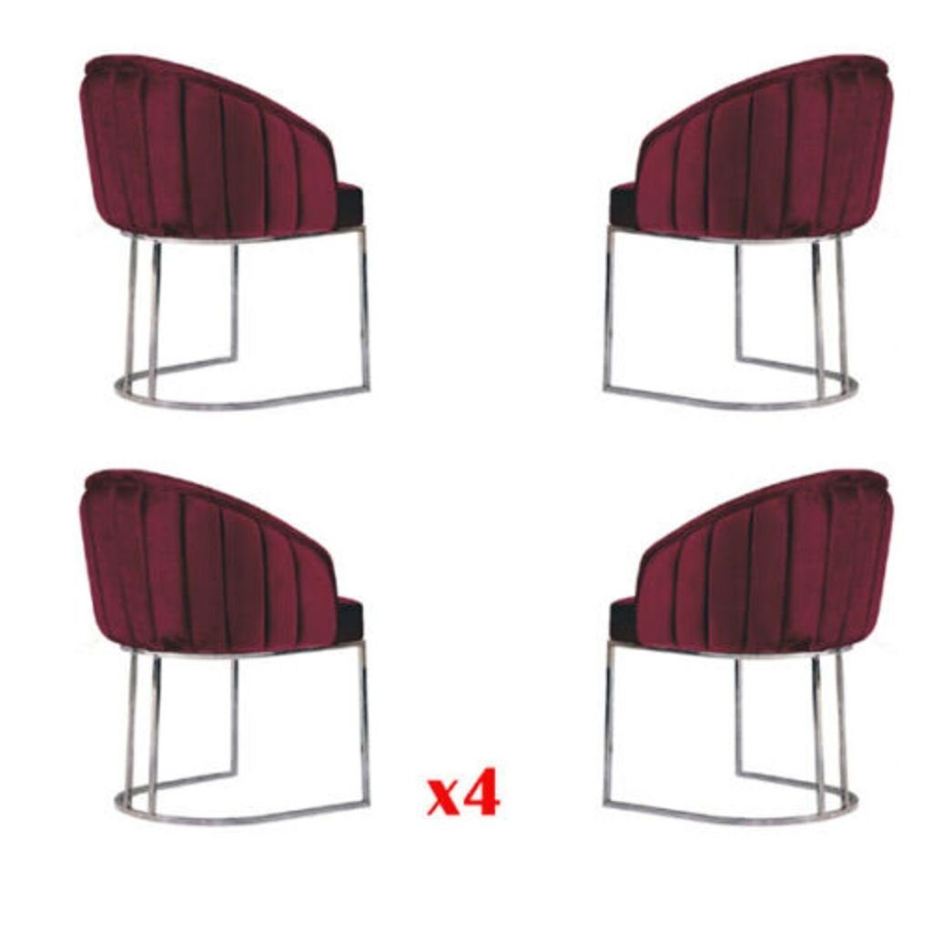 JVmoebel Loungesessel, Esszimmer 4x Stuhl Design Polstersitz Stühle Garnitur Sessel Lounge