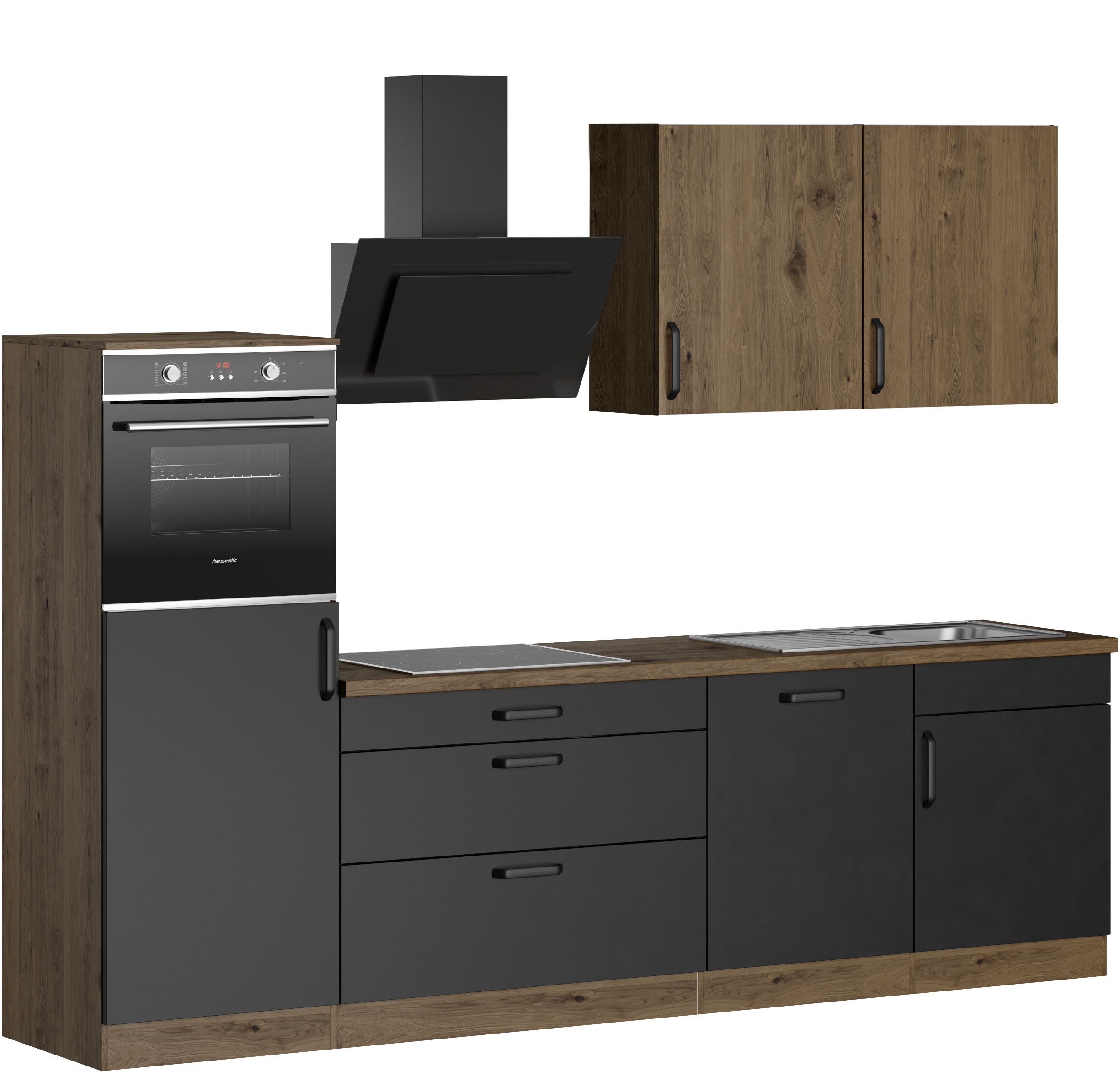 wiho Küchen Küchenzeile Elba, TOPSELLER, wahlweise mit Hanseatic E-Geräten, Breite 280 cm